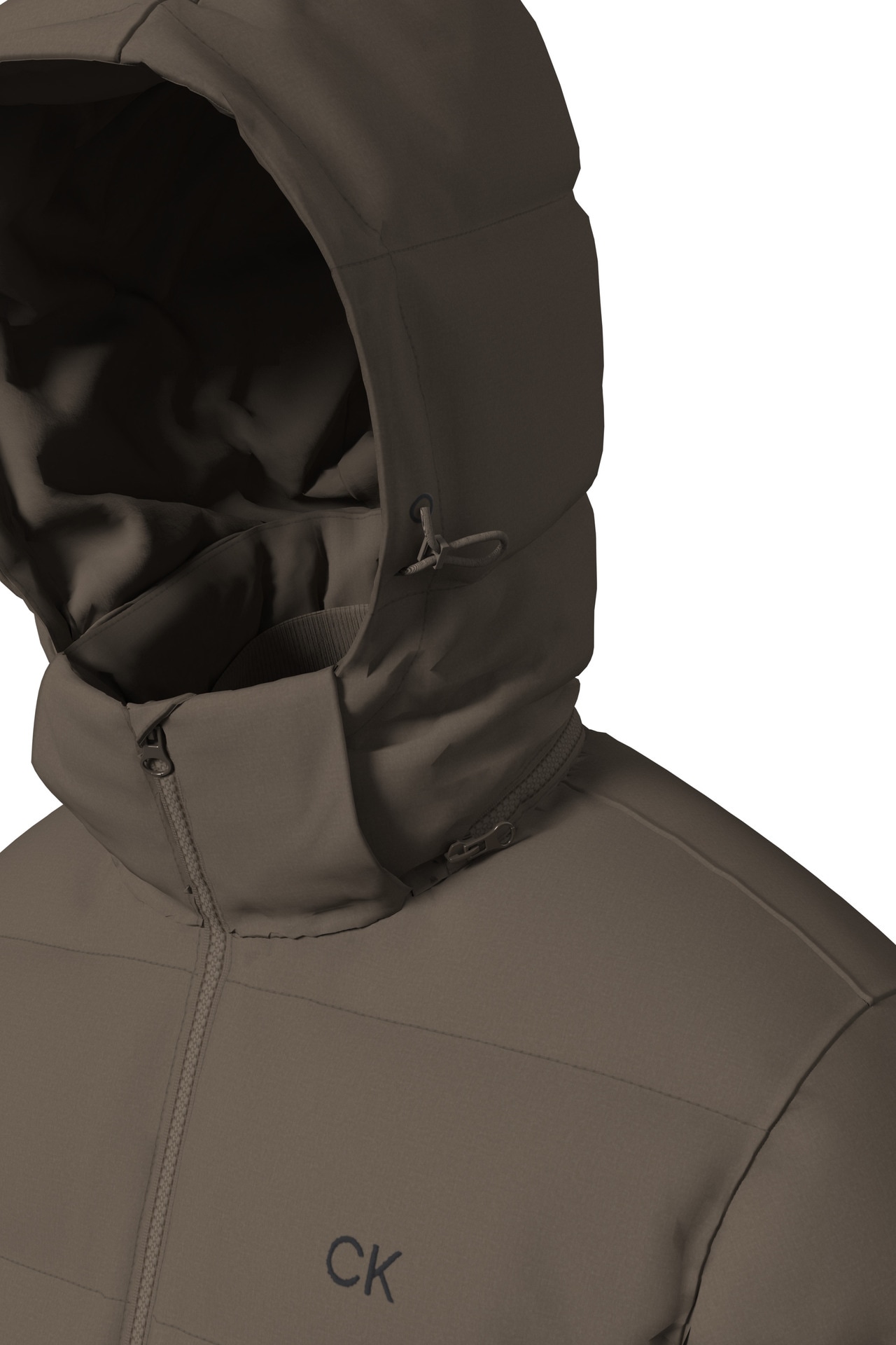 Calvin Klein Jeans Steppmantel »LS NYLN ZP OFF HD DW« Mit Rundhalsausschnitt