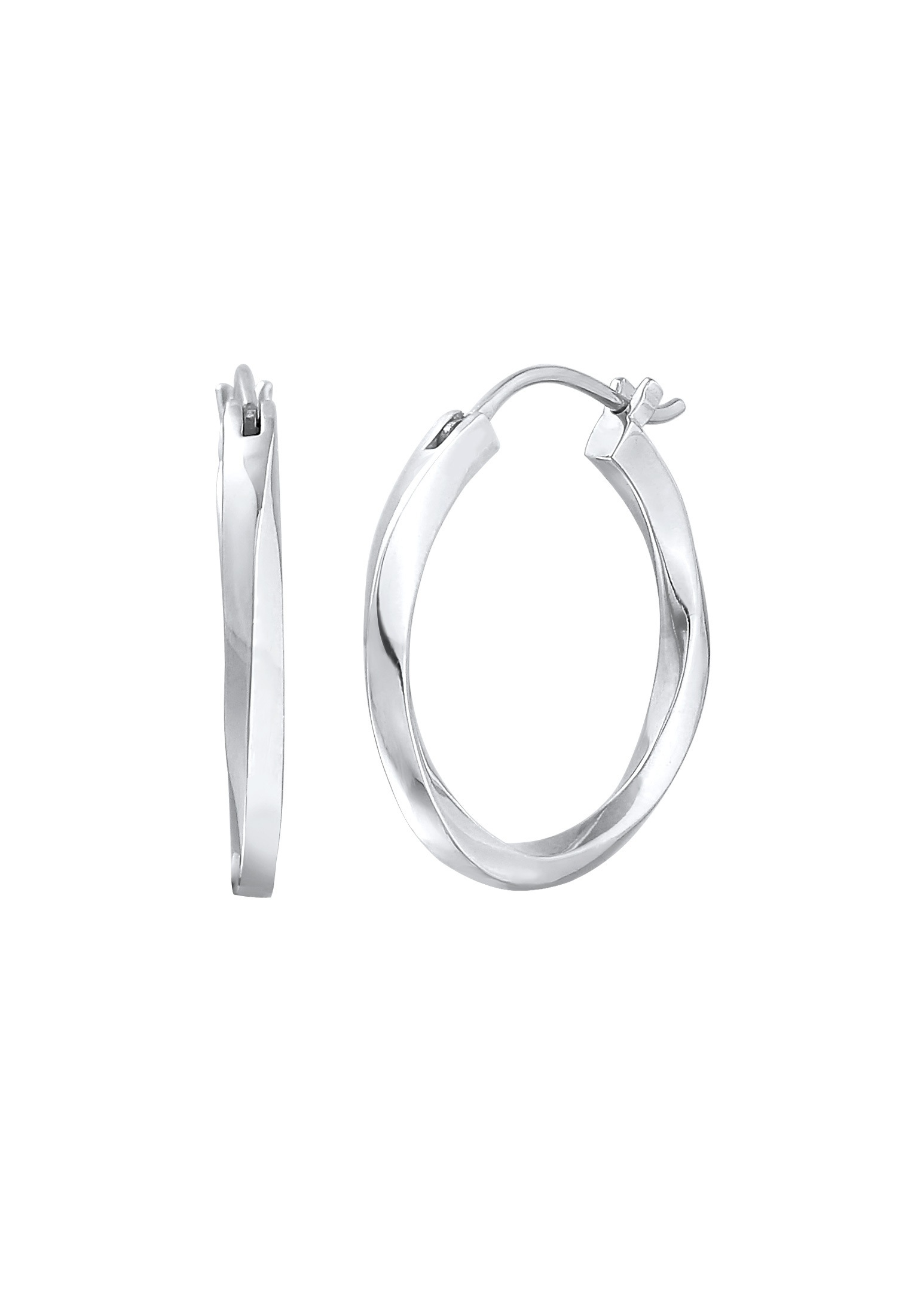Elli Premium Paar Creolen »Ohrringe Creolen Twisted Gedreht Trend 925 Silber«