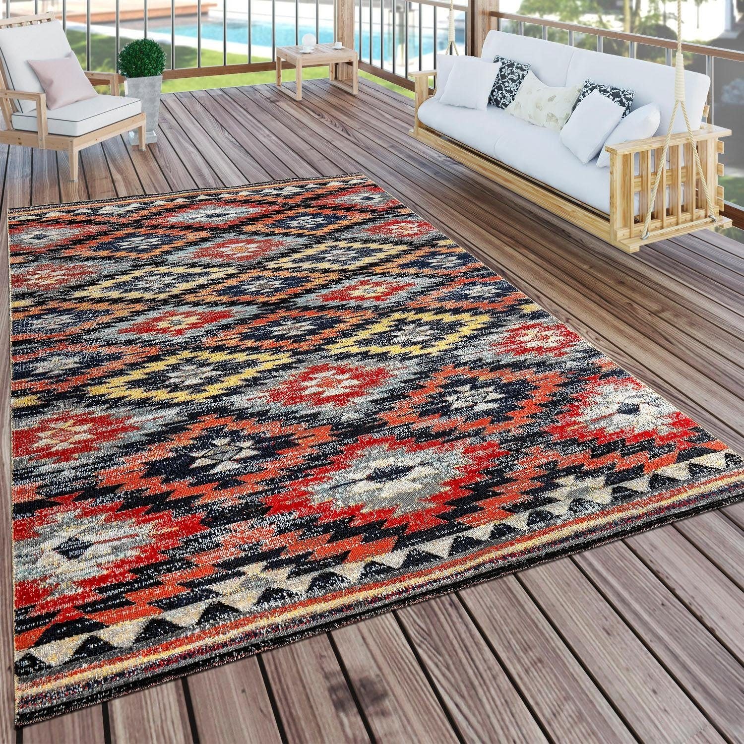 Paco Home Teppich »Artigo 405«, rechteckig, Kurzflor, Rauten Muster, Vintage  Design, In- und Outdoor geeignet online kaufen