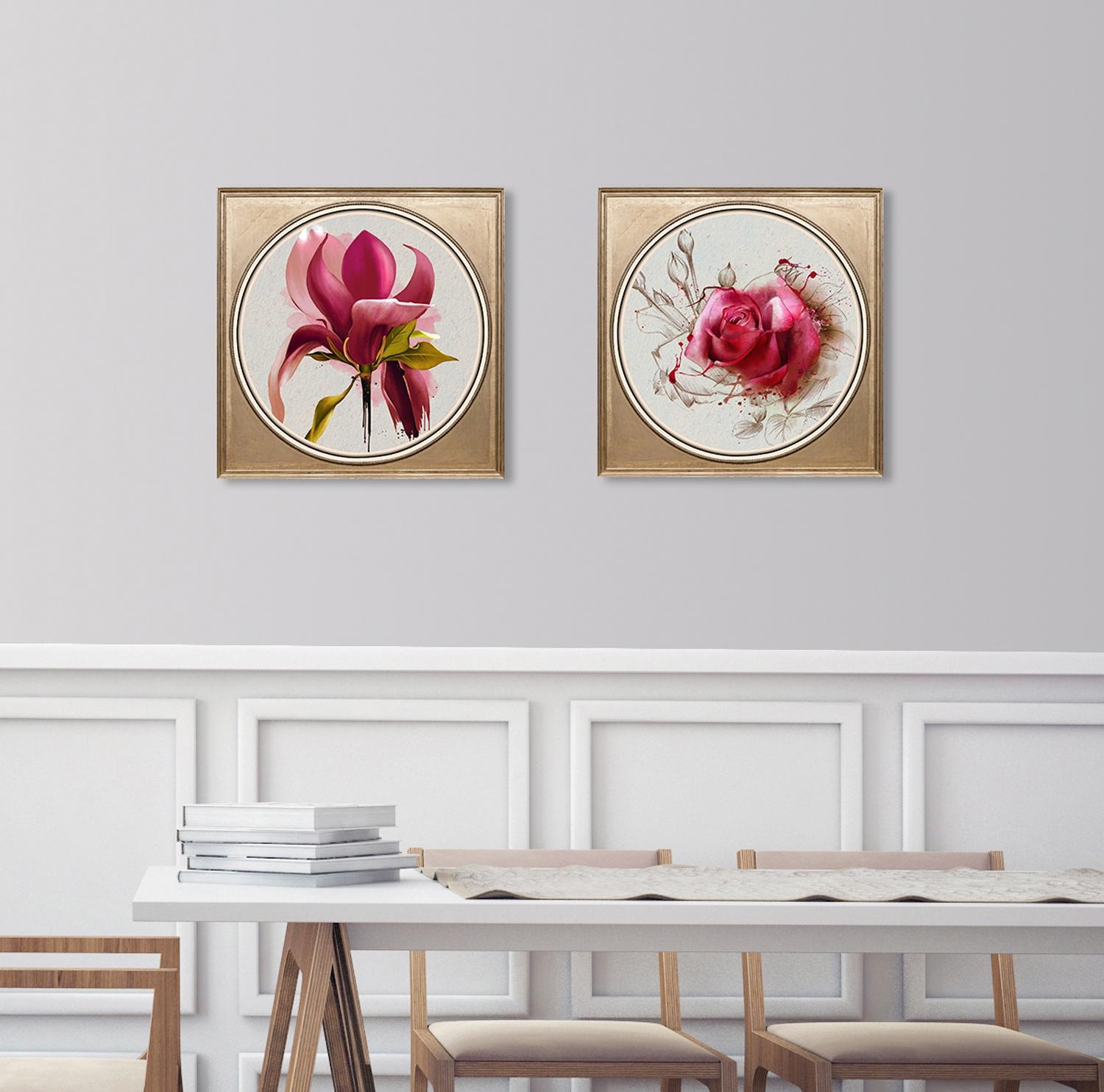 queence Acrylglasbild »Magnolie«, Blumen-Blumenbilder-Kunst-Pflanzen-Pflanzenbilder-Gemälde, Fine Art-Print in Galeriequalität