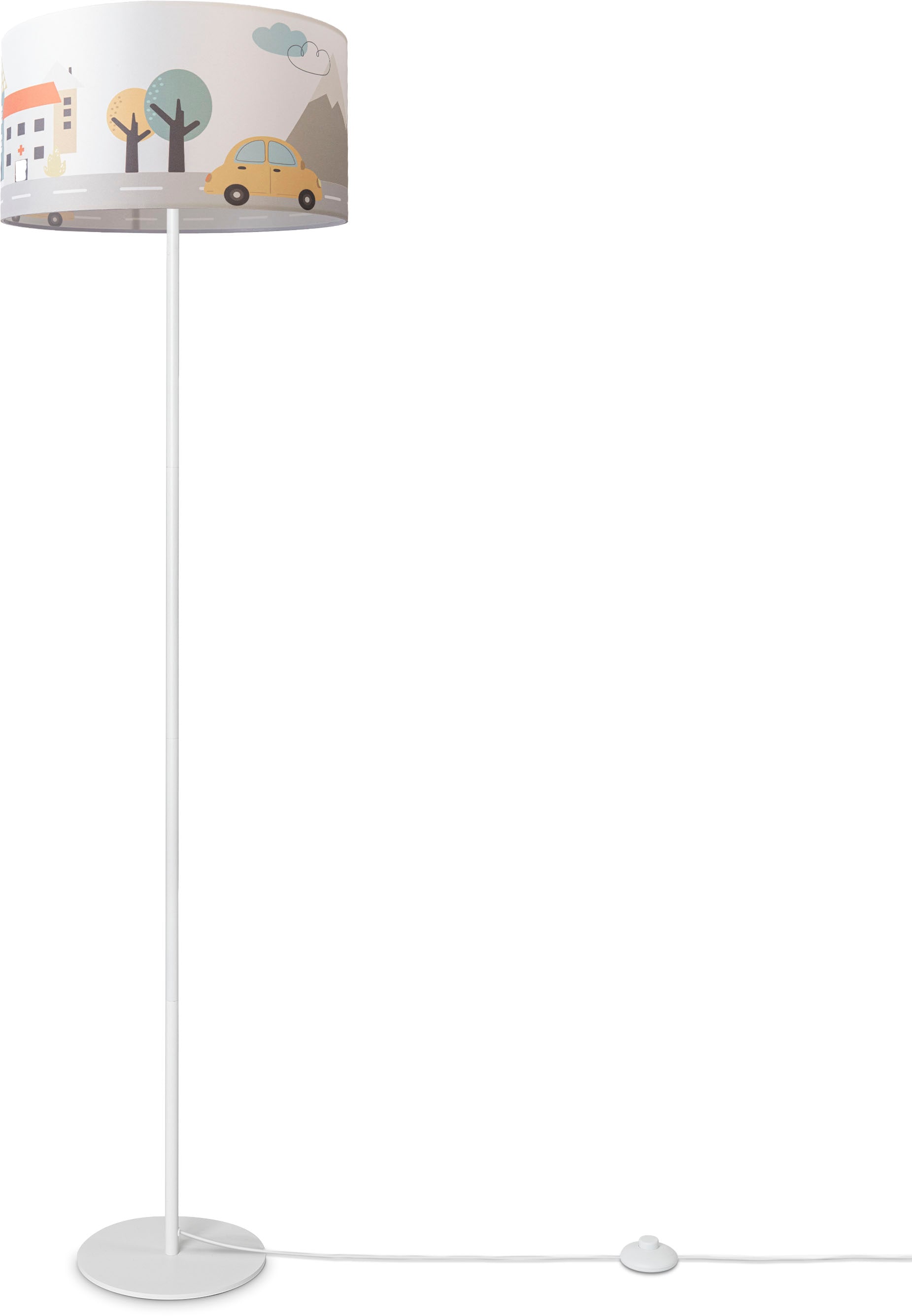 Paco Home Stehlampe XXL Garantie Capri«, Lampenschirm online 3 Stoff »Luca Stehlampe | Kinder kaufen Lampe mit Jahren Babyzimmer Feuerwehr