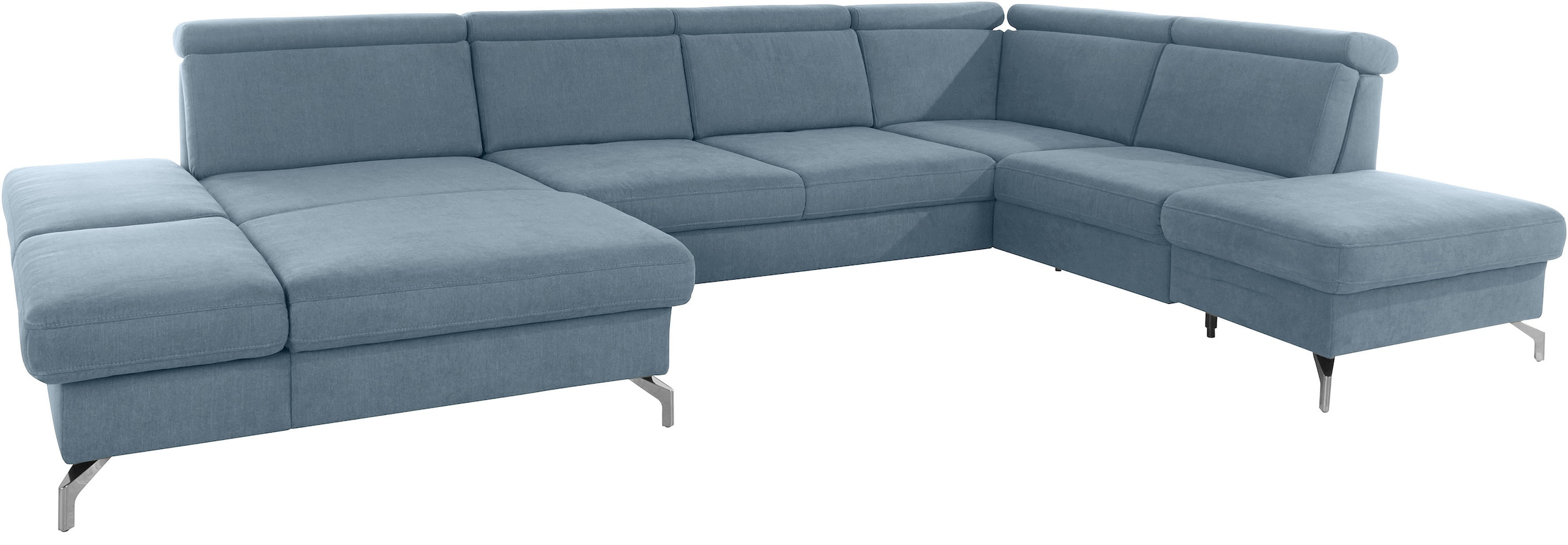 sit&more Wohnlandschaft »Brisbane U-Form«, Fußhöhe 12 cm, inklusive Sitztiefen-, Armteil- und Kopfteilverstellung