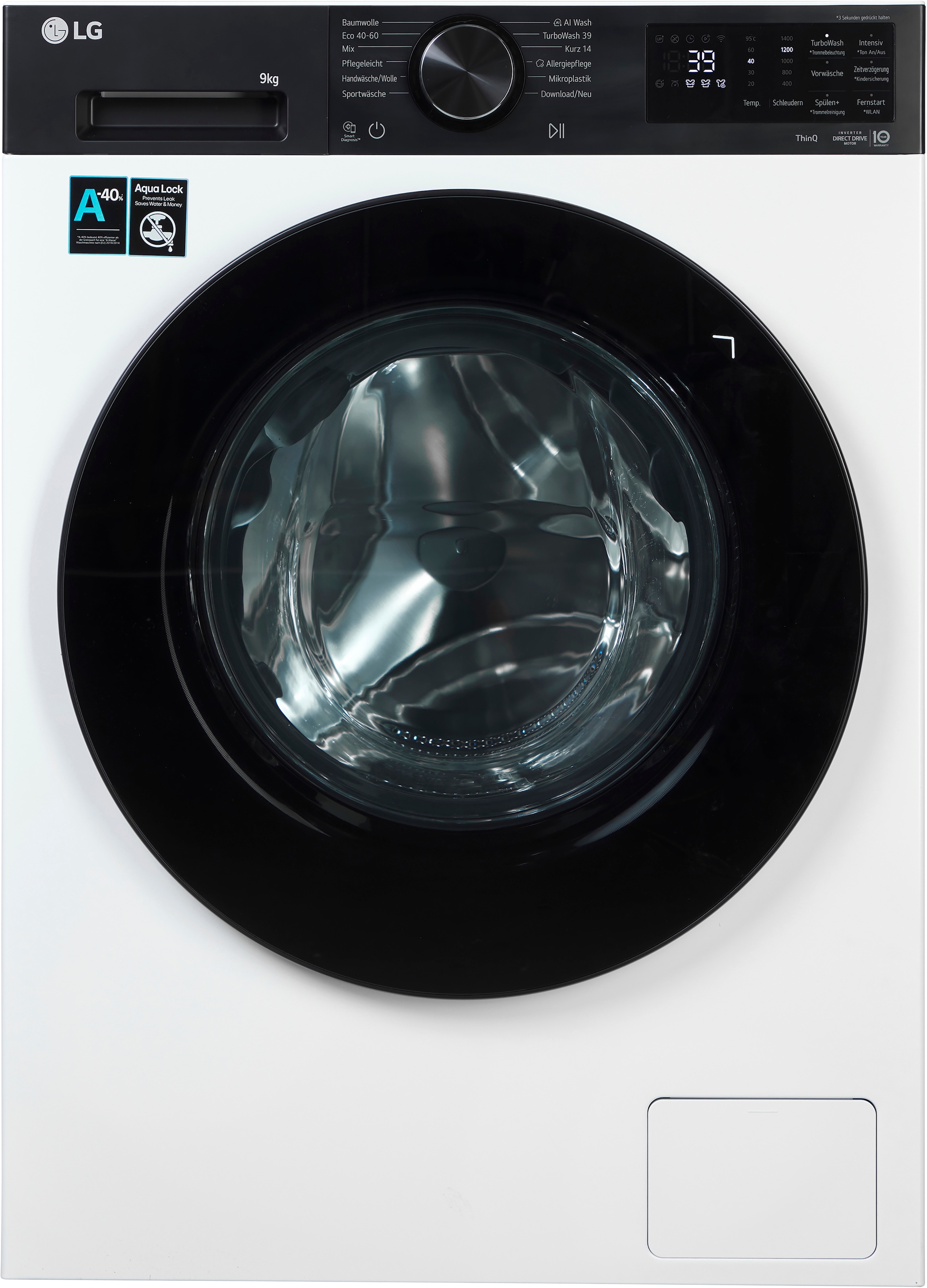 LG Waschmaschine Serie X7 »F4WX709YP« 9 kg 1400 U/min AI Wash, ThinQ App inkl. Programm-Download, 14-Minuten-Kurzprogramm