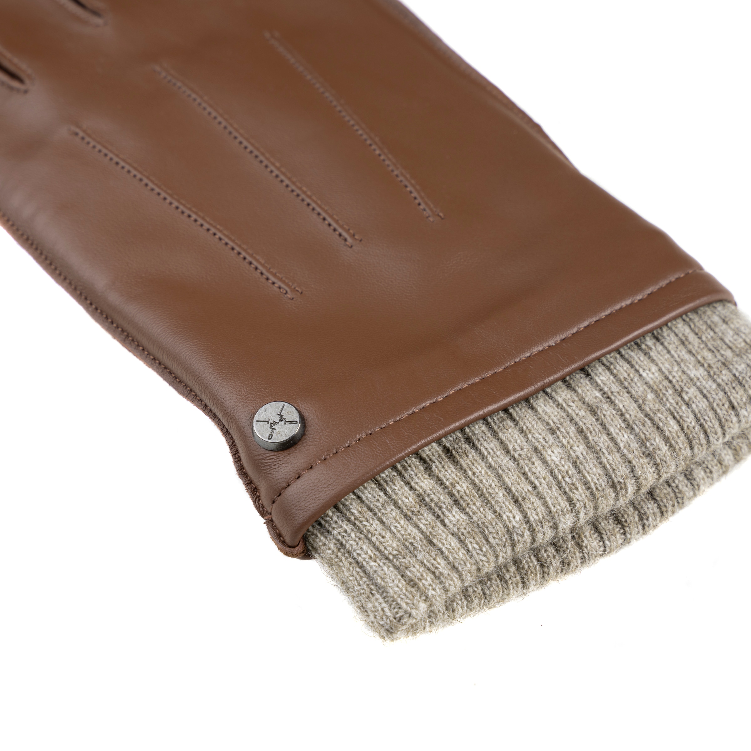 PEARLWOOD Lederhandschuhe »JACKSON« 1 Paar,  Strickbündchen, dekorative Ziernähte,  weiches Fleecefutter