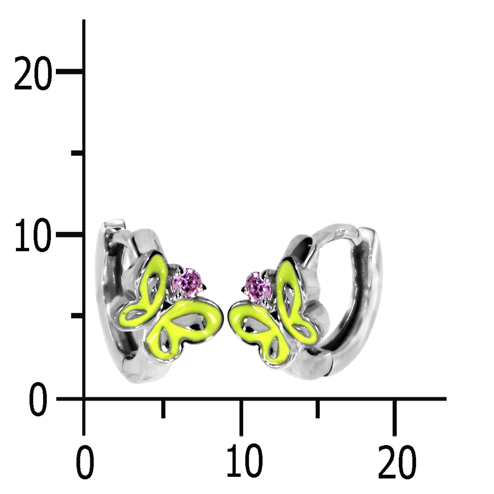 OSTSEE-SCHMUCK Klappcreolen »- Schmetterling - Silber 925/000 - Zirkonia«