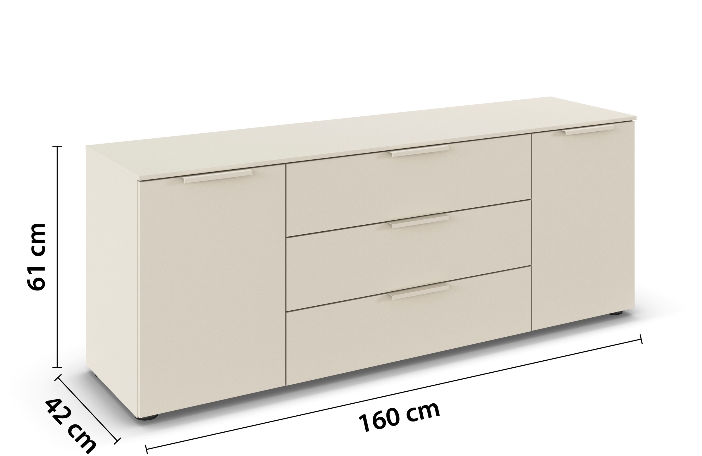 rauch Schubkastenkommode »Kommode Türkommode Sideboard Kombikommode FLIPP«, (Breite 160 cm mit 2 Einlegeböden), 2-türig mit 3 Schubladen und Soft-Close-Funktion