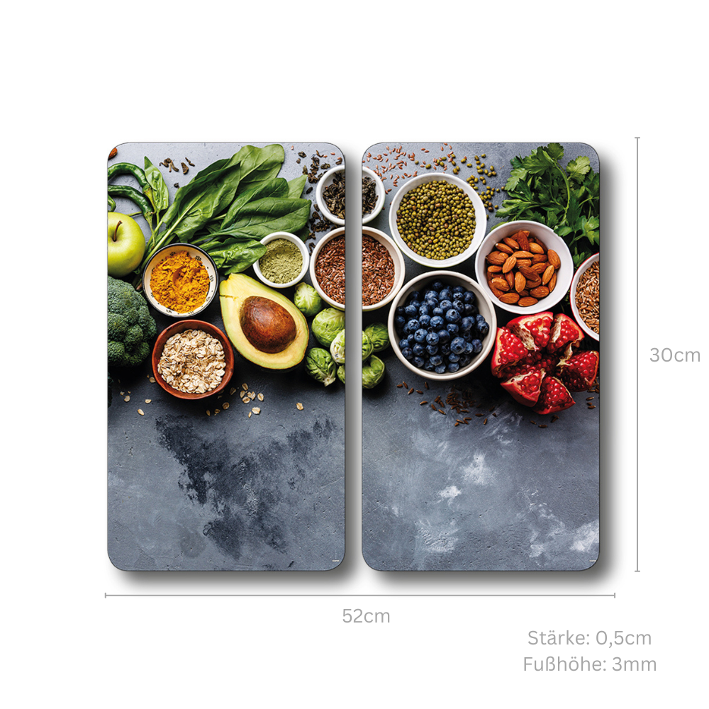 KESPER® Schneide- und Abdeckplatte »Healthy Kitchen, Multi-Glasschneideplatte« zum Schneiden und Abdecken, Maße ca. : 52 x 30 x 0,8 cm