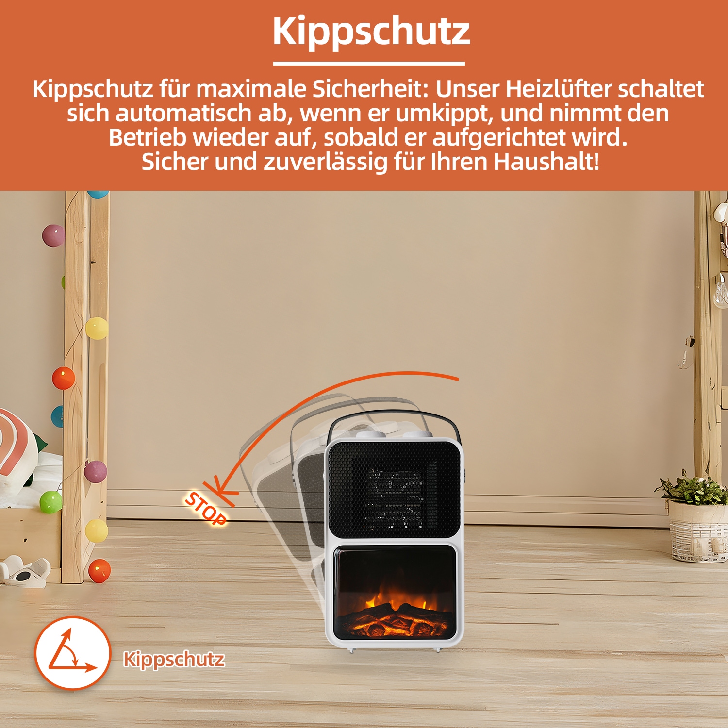 SHX Elektrokamin »Tragbarer Elektrokamin 1200W SHXFP12MINI weiß/schwarz« Flammeneffekt, Thermostat