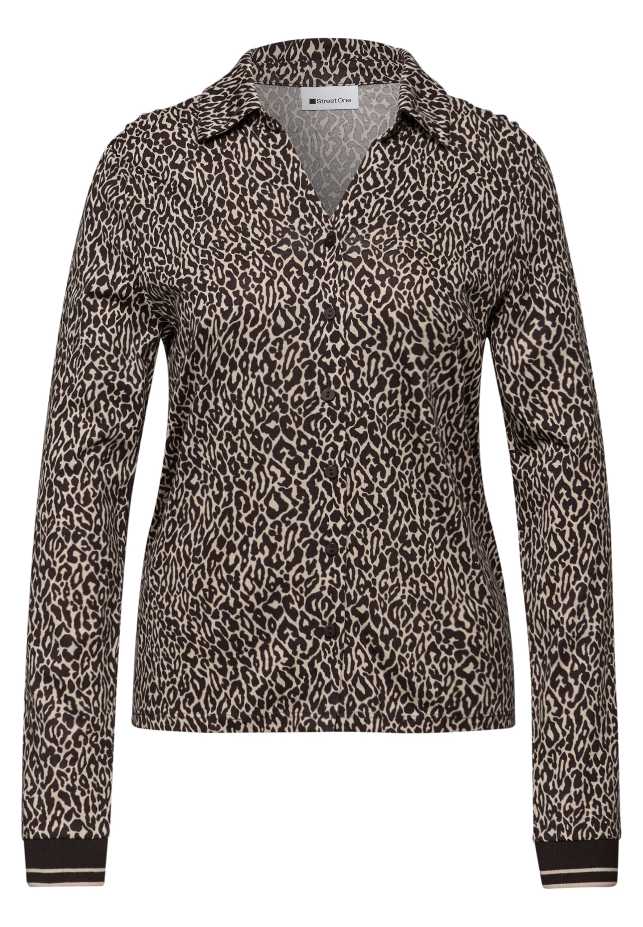 STREET ONE Langarmshirt mit Leo-Print