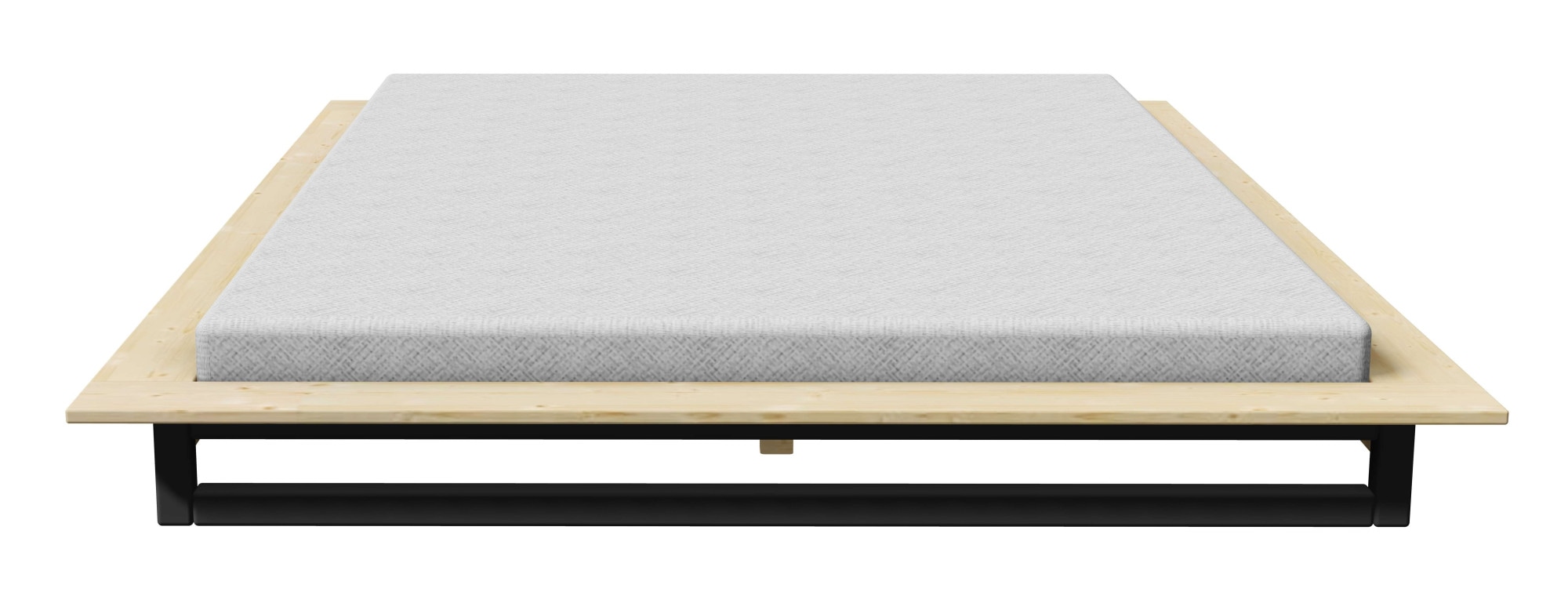 OTTO home Futonbett »Kobe, Massivholzbett aus Kiefer im Industrial Design, 200 KG belastbar« B/T/H:165/225/18,1 cm,  stabiles Kufengestell,  rundum Ablagefläche, FSC, Made in Europe