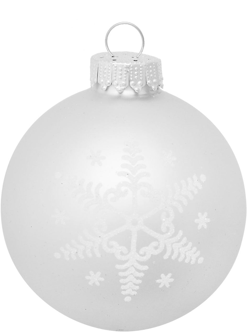 Krebs Glas Lauscha Weihnachtsbaumkugel »Schneeflocke silberfarben«, (Set, 16 St.), Weihnachtsdeko, Christbaumschmuck, Christbaumkugeln aus Glas