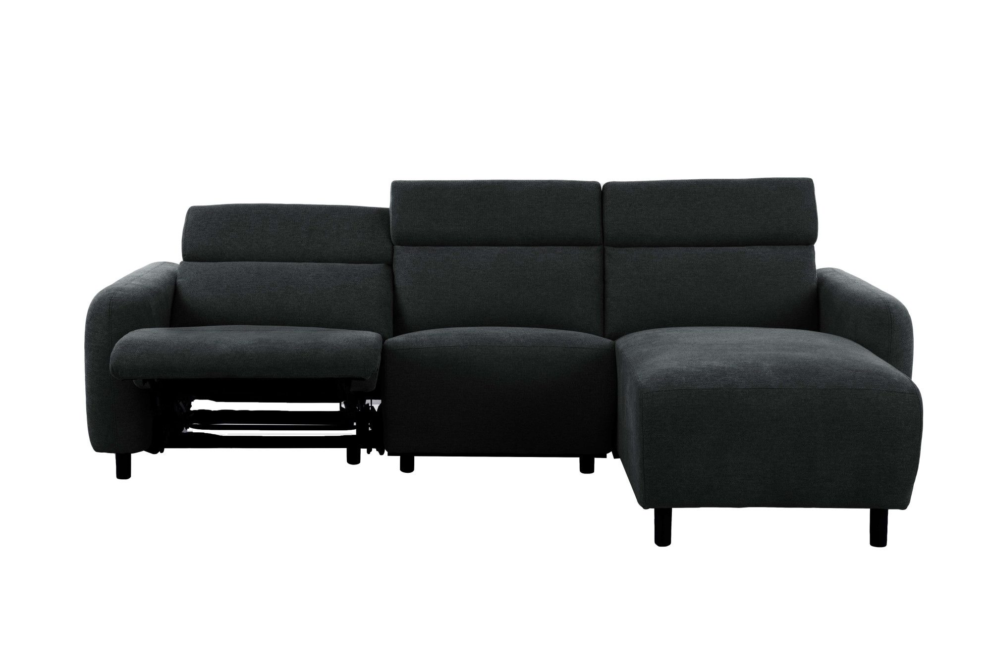 Home affaire Ecksofa »SKAANE Struktur, L-Form, 274 cm, manuelle u. elektrische Funktion,«, rundes Design, Kopfteilverstellung, Federkernpolsterung