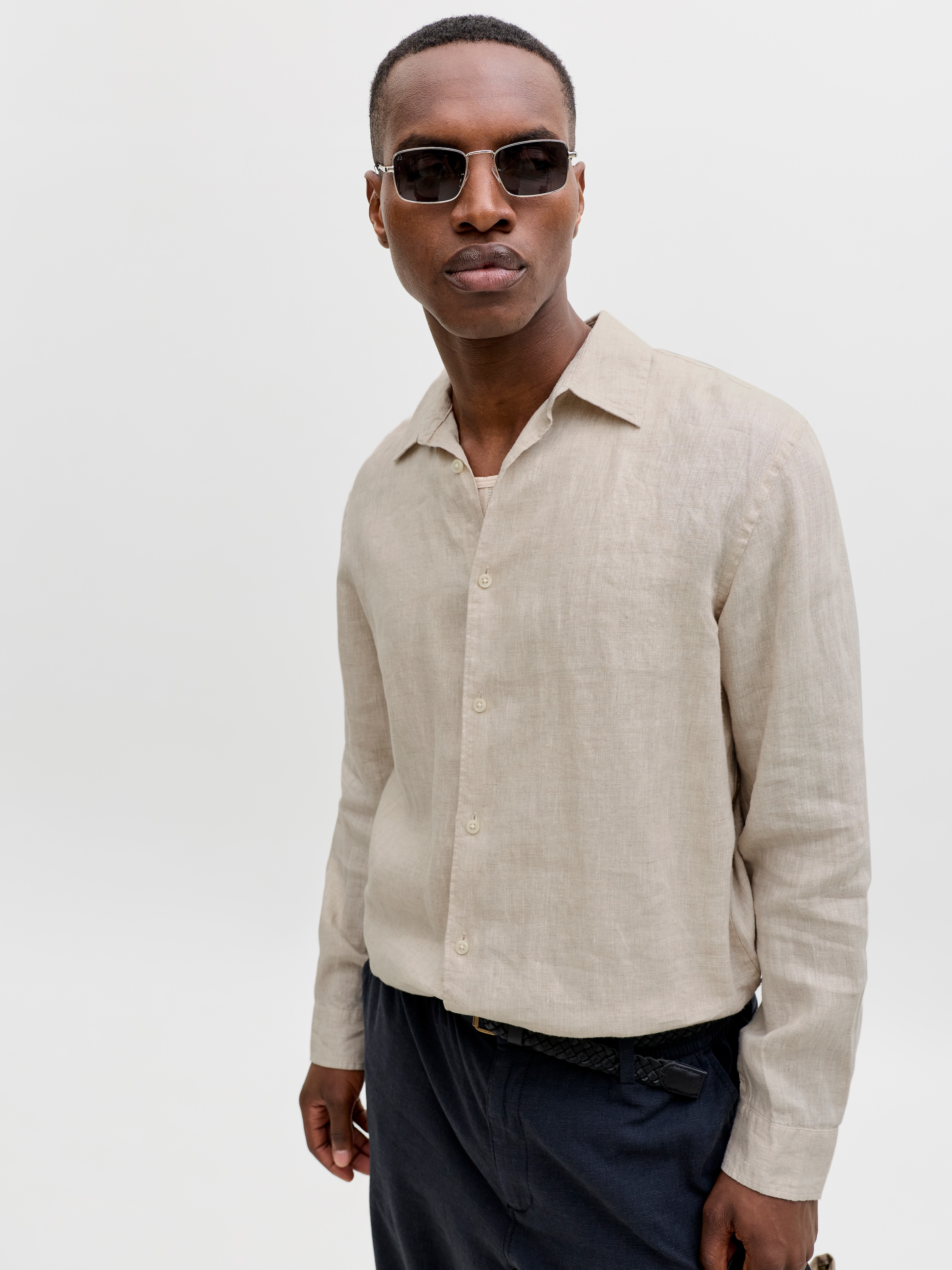 Jack & Jones Langarmhemd »JPRBLALAWRENCE LINEN LS SHIRT SN«