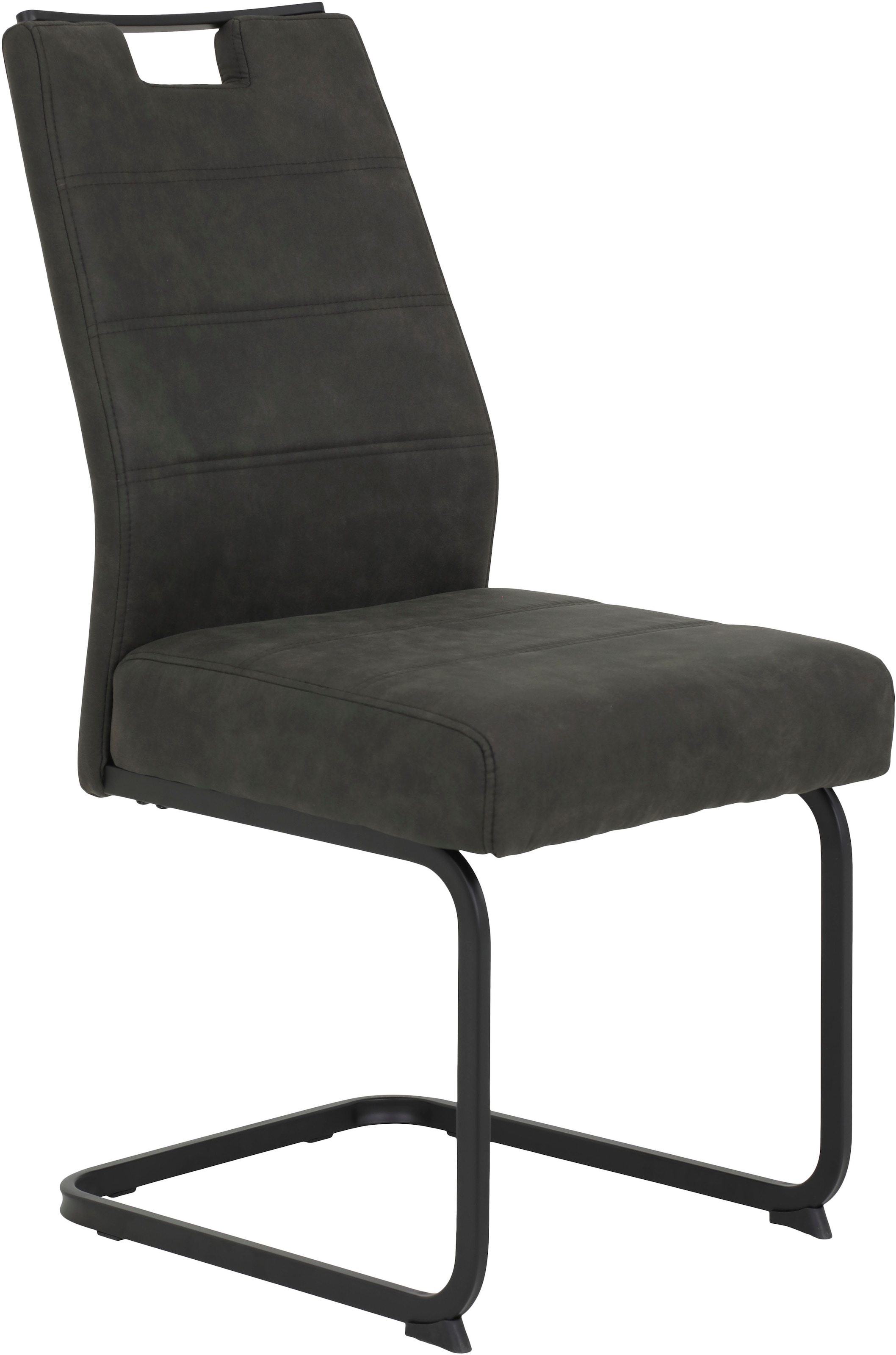 HELA Freischwinger, (Set), 2 St., Microfaser VINTAGE-Polyester, Freischwinger, XL Sitzbreite, Griff, Vintage Optik, 140kg belastbar