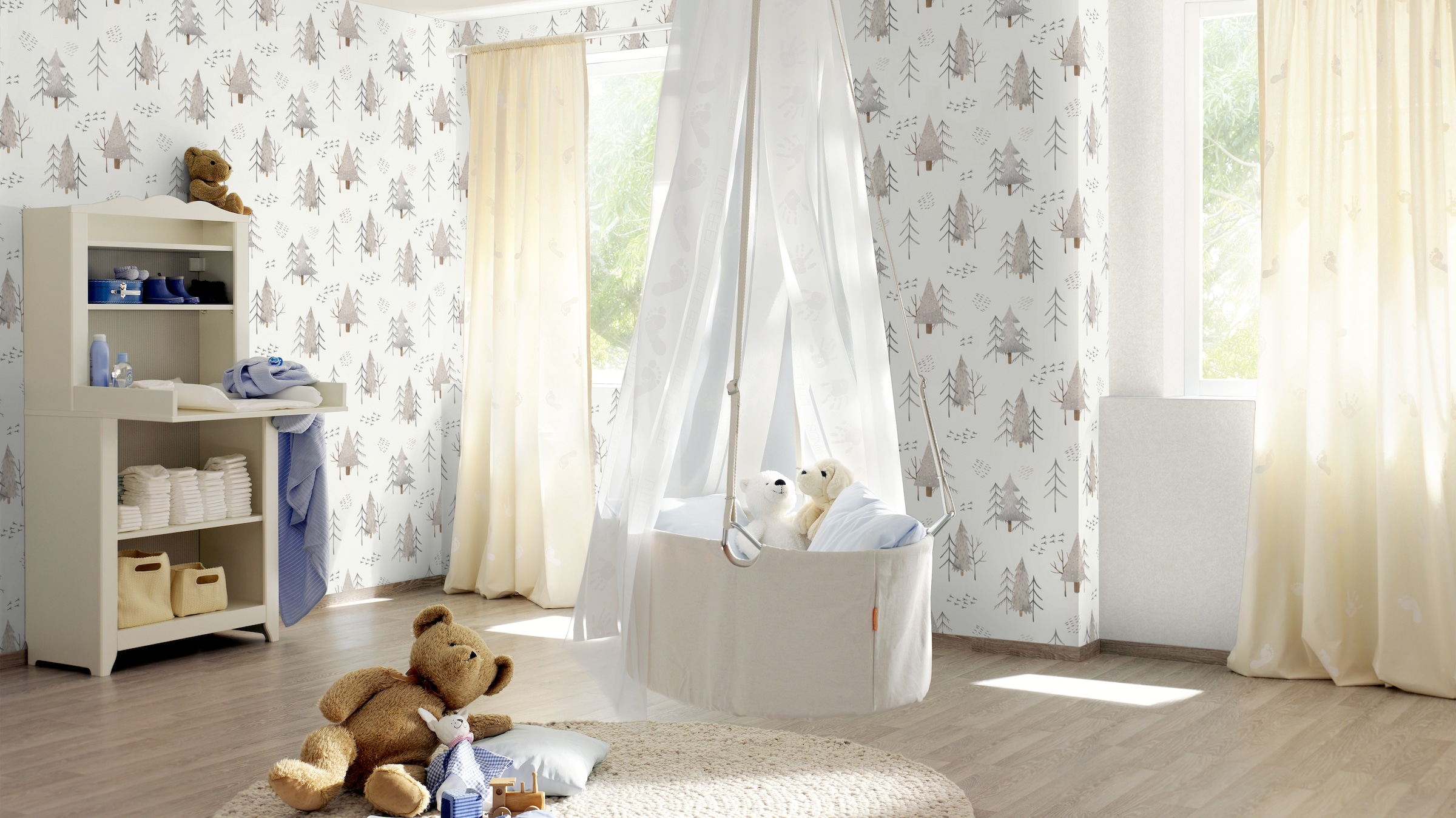 Rasch Kindertapete uni glatt
