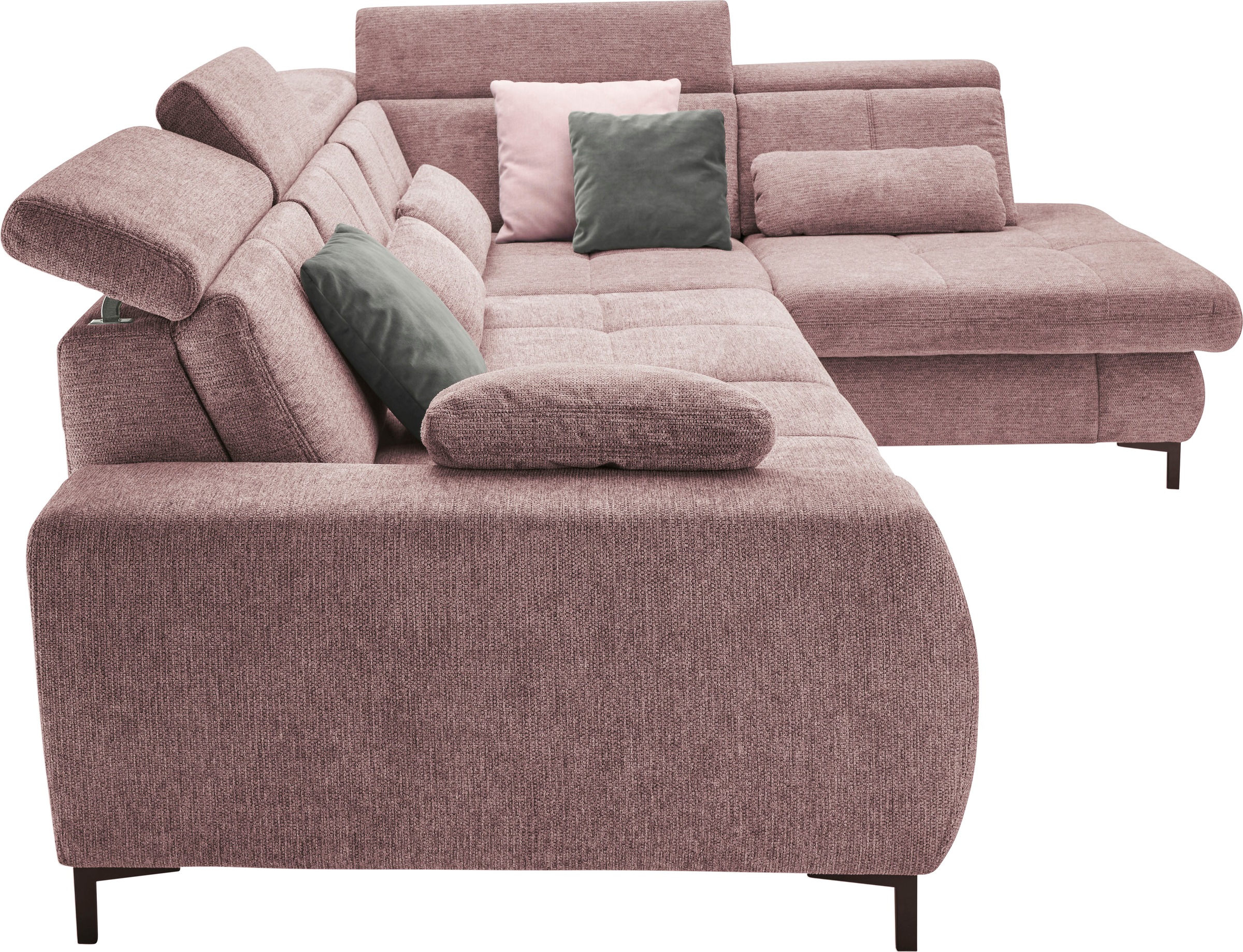 set one by Musterring Ecksofa »SO 3400, Komfortsitzhöhe 47cm oder 49cm, inkl. Sitztiefenverstellung«, verschiedene Funktionen, Kaltschaumpolsterung, Stellmaße 220 x 317 cm