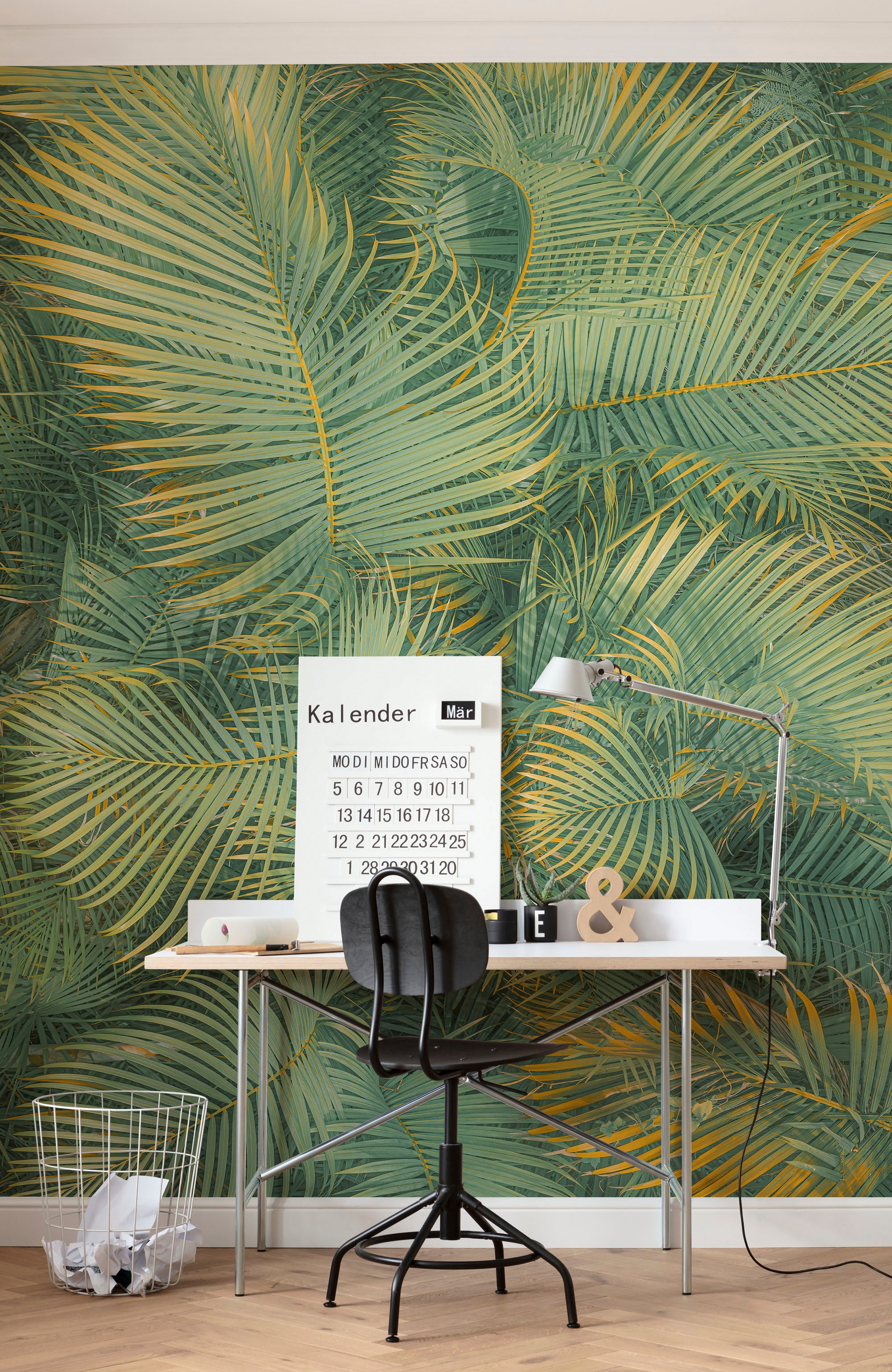 Komar Fototapete »Digitaldruck Vlies - Neon Fern - Größe 200 x 250 cm«, bedruckt, Wohnzimmer, Schlafzimmer