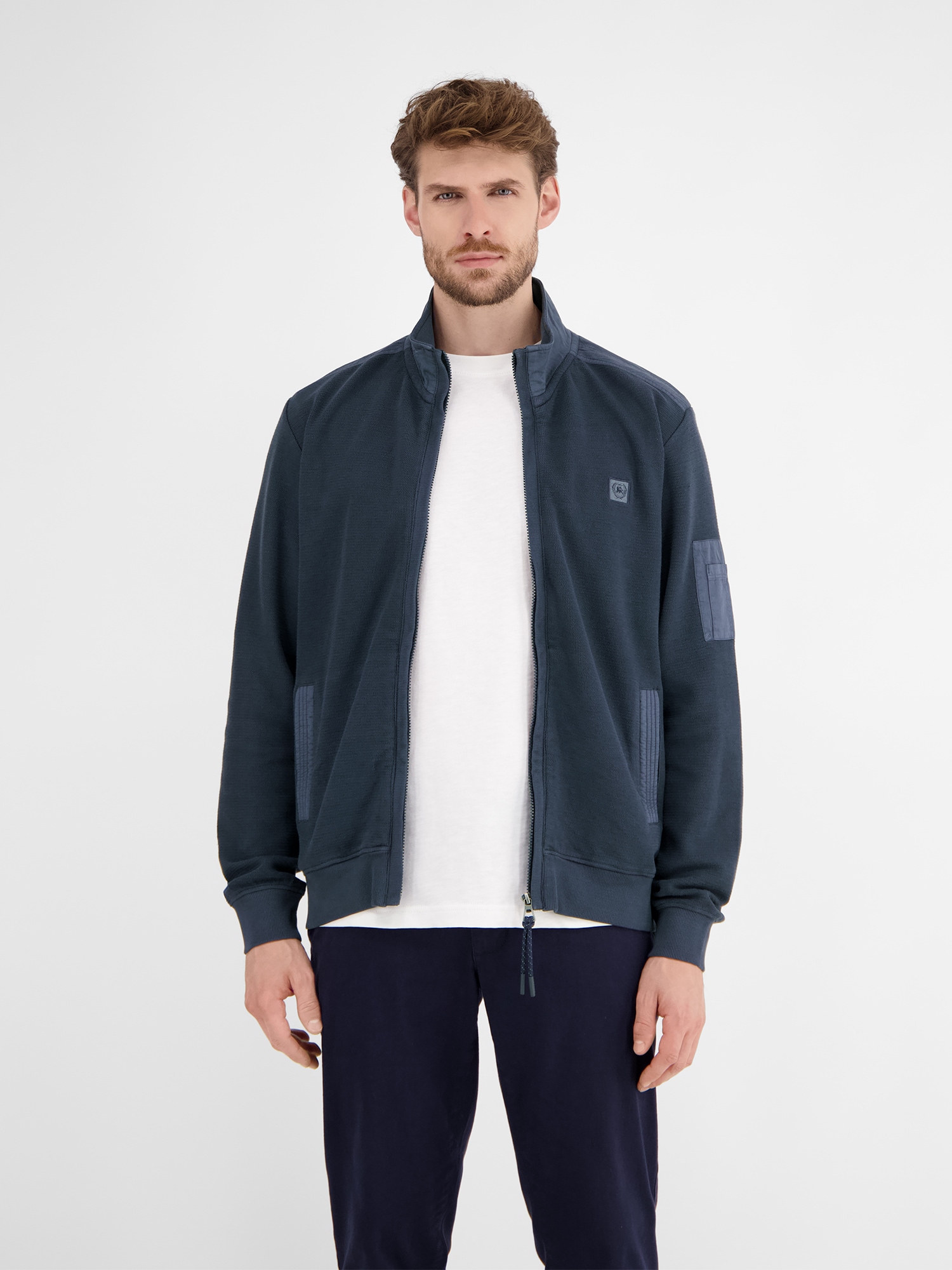 LERROS Sweatjacke »LERROS Sweatjacke in Zig-Zag-Struktur«