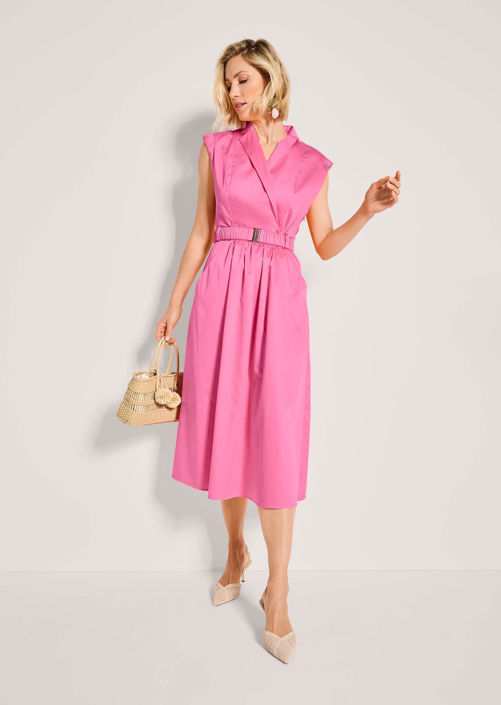 MADELEINE Midikleid »Wickelkleid Sommerkleid mit Gürtel« Eingrifftasche Reverskragen im Wickelstil