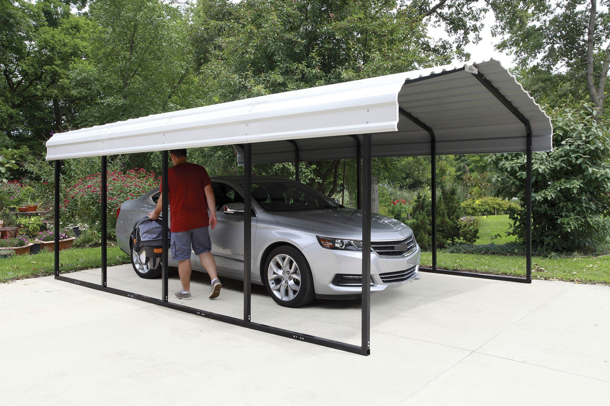 ShelterLogic Einzelcarport »Neapel«, Stahl, 360 cm, schwarz-weiß