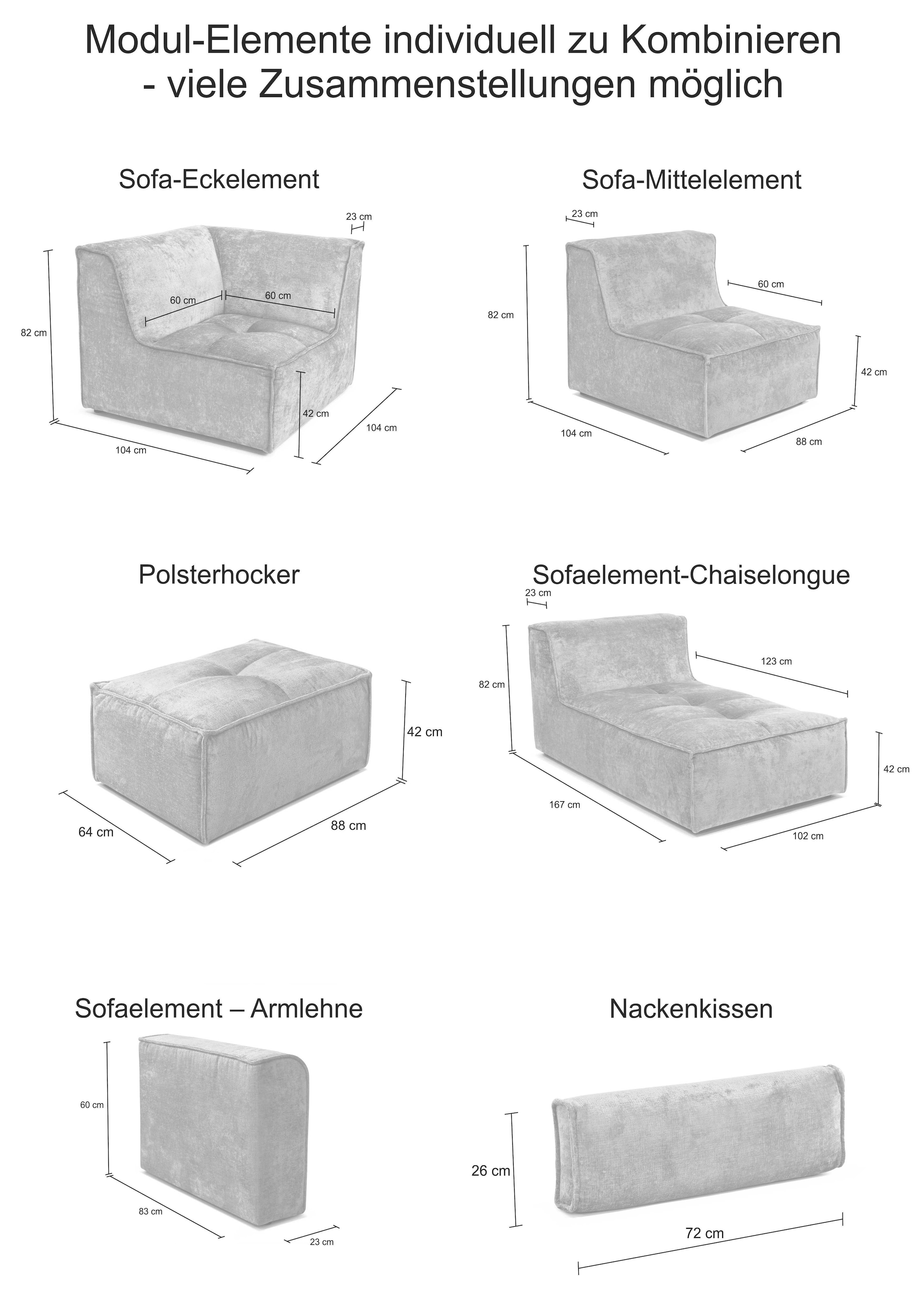 RAUM.ID Sofaelement »Monolid«, als Modul oder separat verwendbar, Bezug in Teddy-Optik