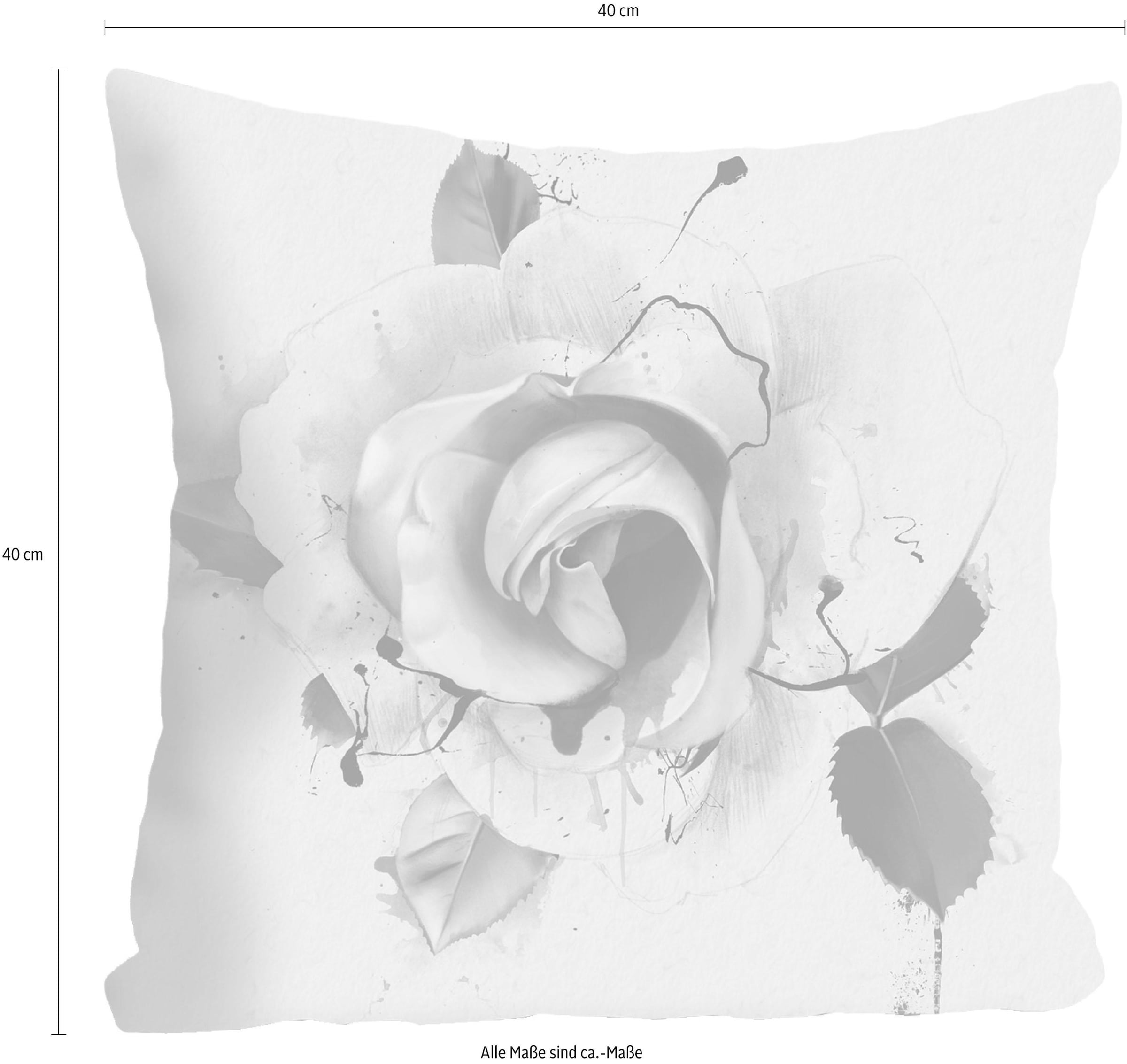 queence Dekokissen »»rosa Blüte«« Kissenhülle ohne Füllung, 1 Stück