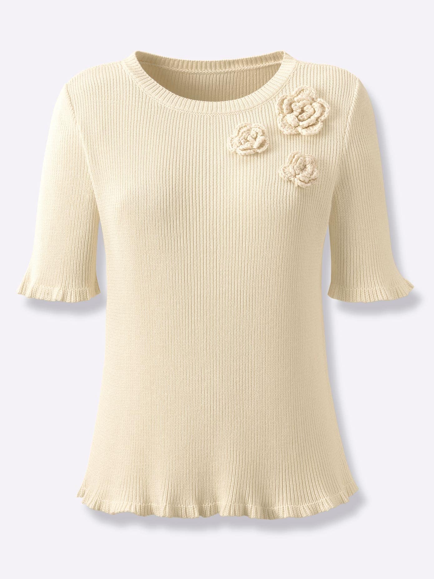 creation L Kurzarmpullover »Lyocell-Viskose-Pullover«