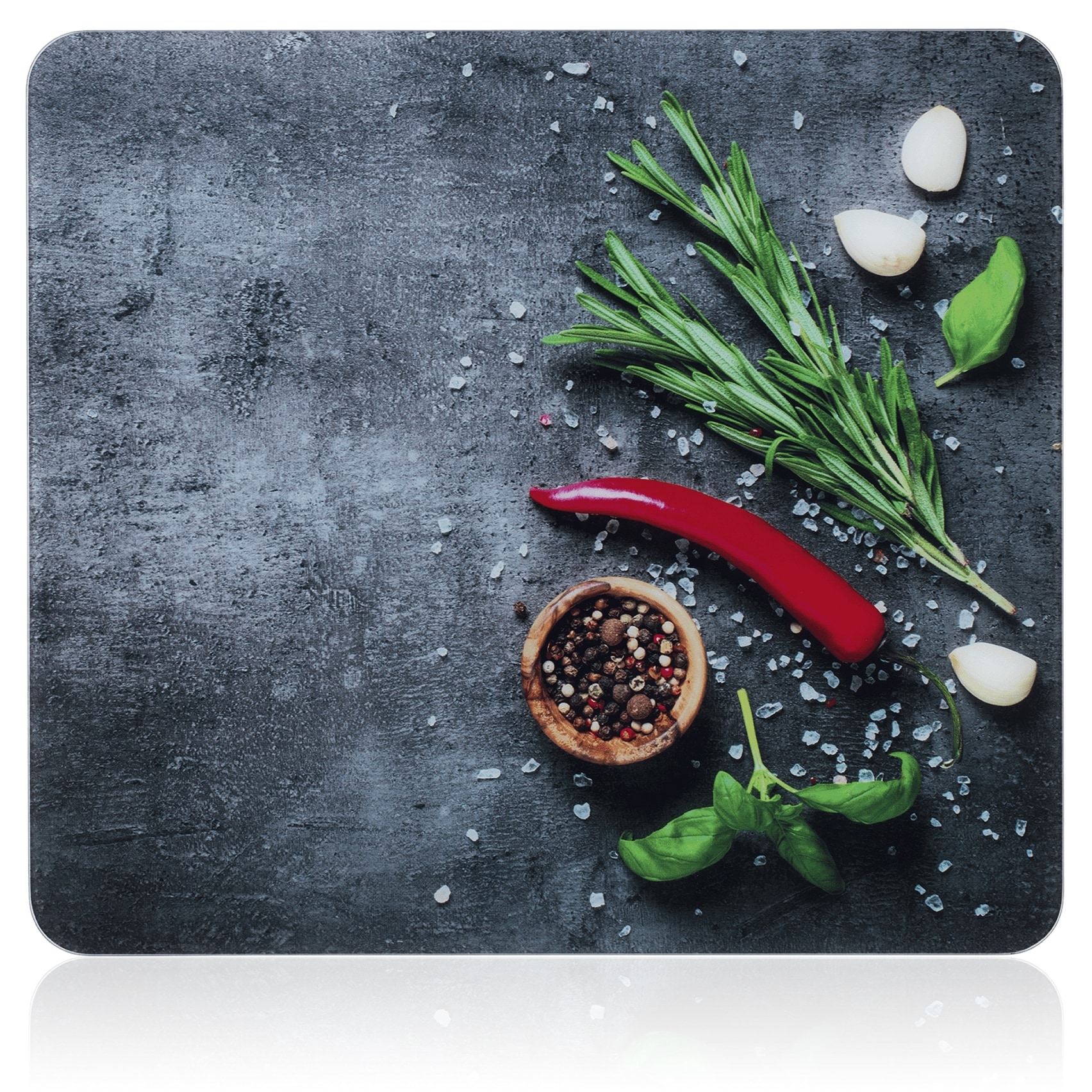 Maximex Schneide- und Abdeckplatte »Modell Rosmarin« Spritzschutz, Herdblende, Schneidbrett, für Glaskeramik-Kochfelder