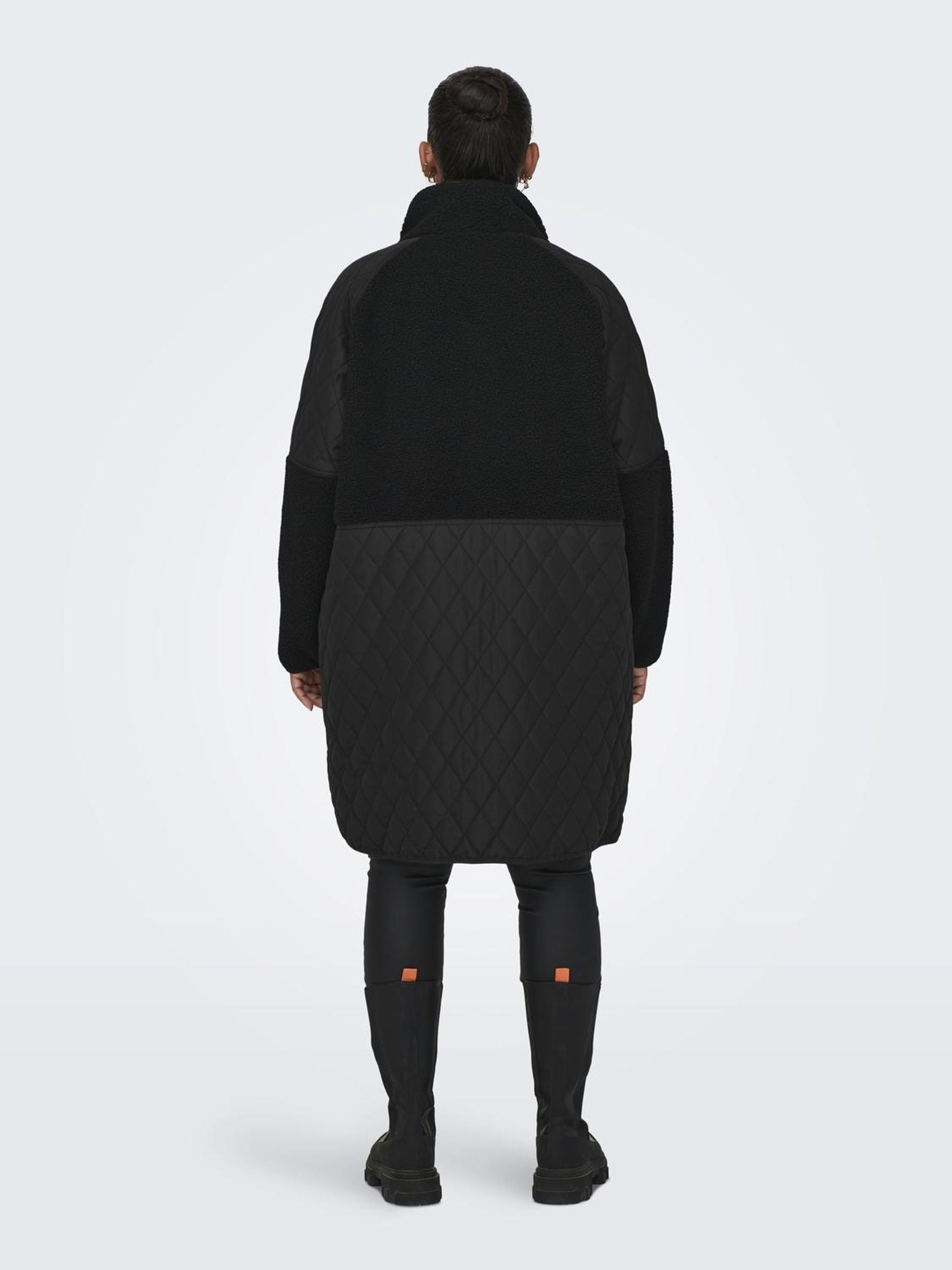 ONLY CARMAKOMA Steppmantel »CAROHIO QUILT MIX FLEECE JACKET CC OTW«, im Materialmix