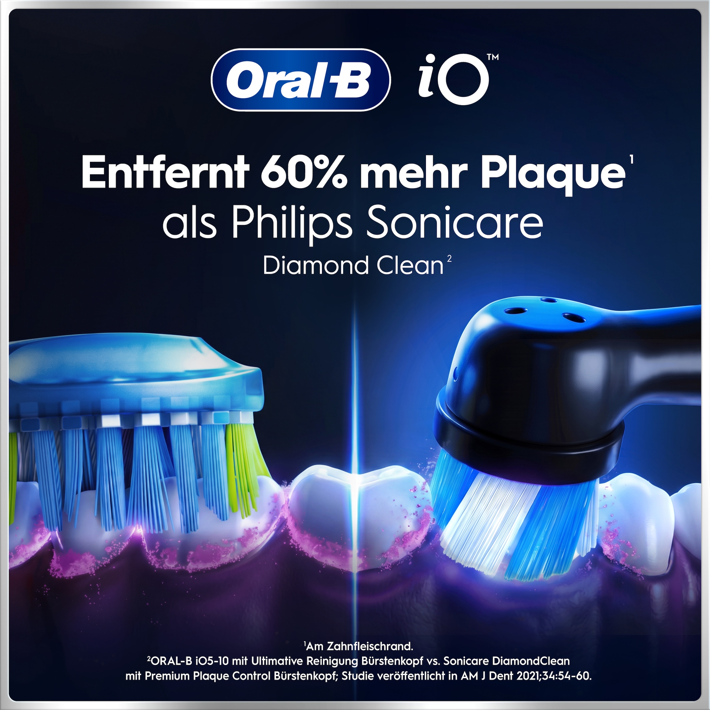 Oral-B Elektrische Zahnbürste »iO 6« 2 Stk. Aufsteckbürsten mit Magnet-Technologie, Display, 5 Putzmodi, Reiseetui
