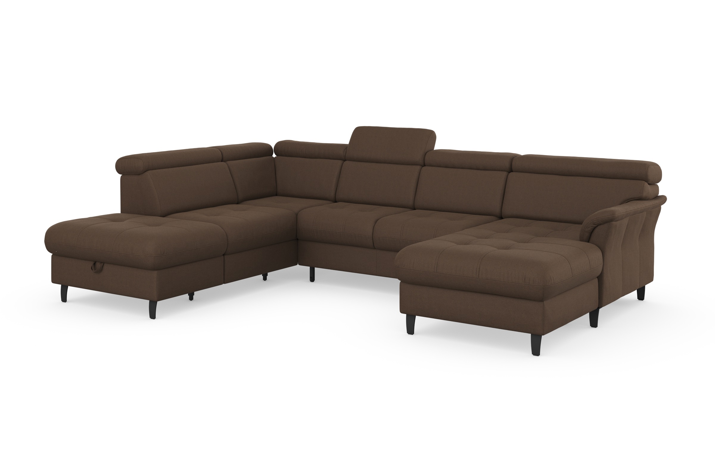 sit&more Wohnlandschaft »Marano U-Form«, inklusive Kopfteilverstellung, wahlweise mit Bettfunktion, Bettkasten
