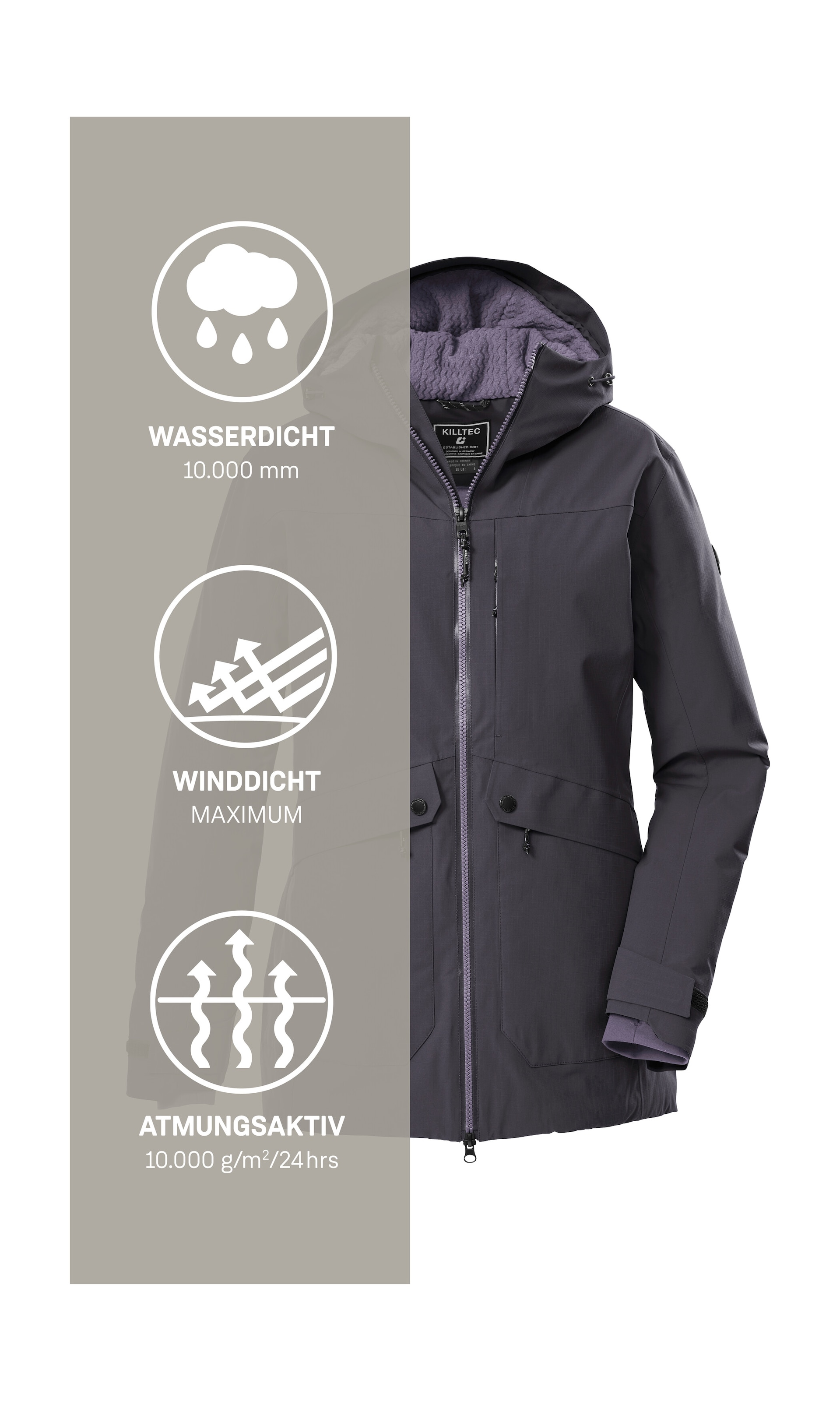 Killtec Parka »KOW 16 WMN PRK« Wasser- u. winddichter Damen Funktionsparka mit hoher Atmungsaktivität