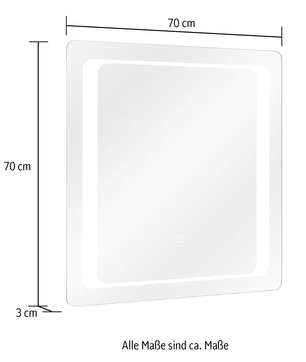 Saphir Badmöbel-Set »Quickset 2-teilig, Waschbeckenunterschrank mit LED-Spiegel«, (2 St.), Waschplatz 70 cm breit, ohne Waschbecken, 1 Schublade, Bad-Set