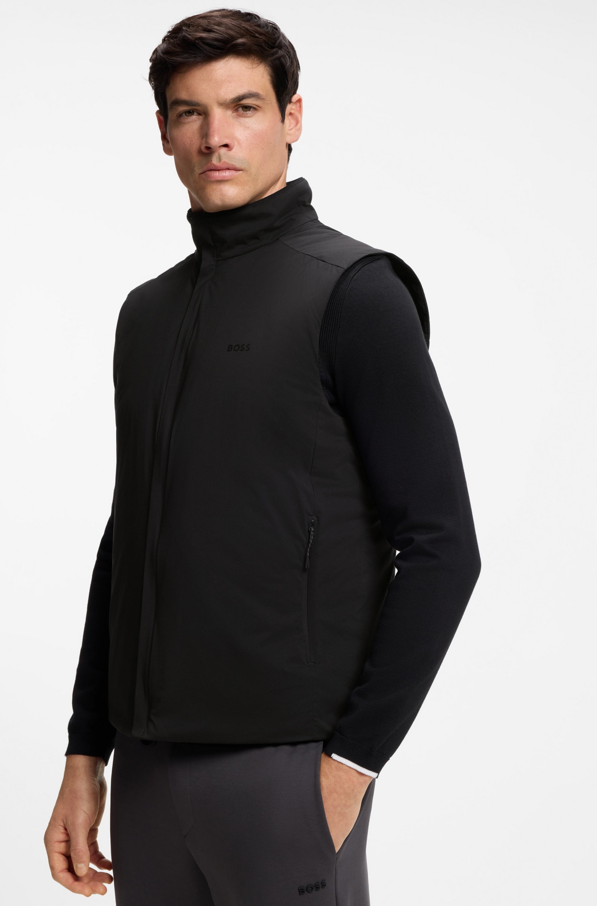 BOSS GREEN Funktionsweste Regular Fit, 4-Wege-Stretch-Qualität, Highloft-Stretch-Wattierung