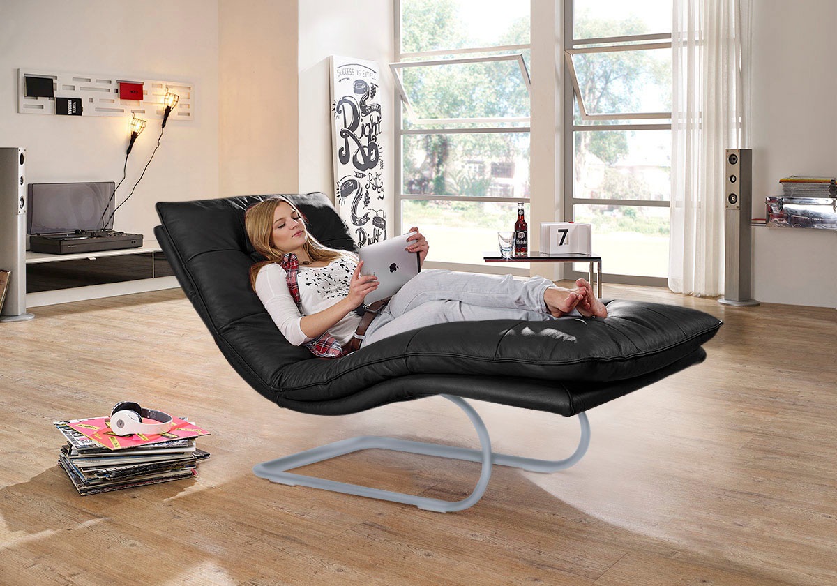 W.SCHILLIG Relaxliege »daily dreams«, in Waffelkissen-Optik, wahlweise mit Motor, silber matt, in 2 Breiten