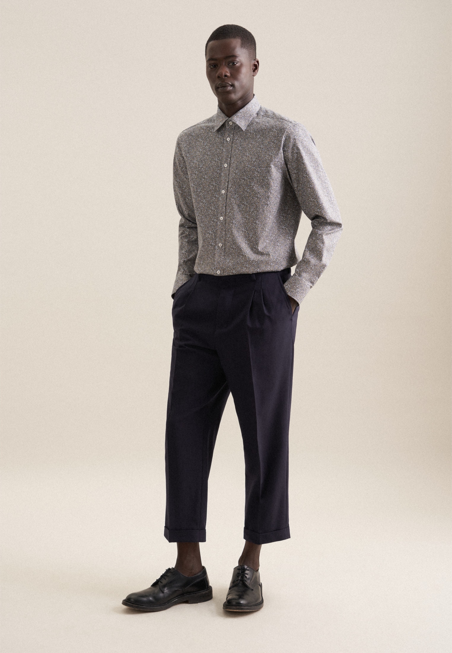 seidensticker Businesshemd »Regular«, Regular Langarm Covered-Button-Down-Kragen Floral