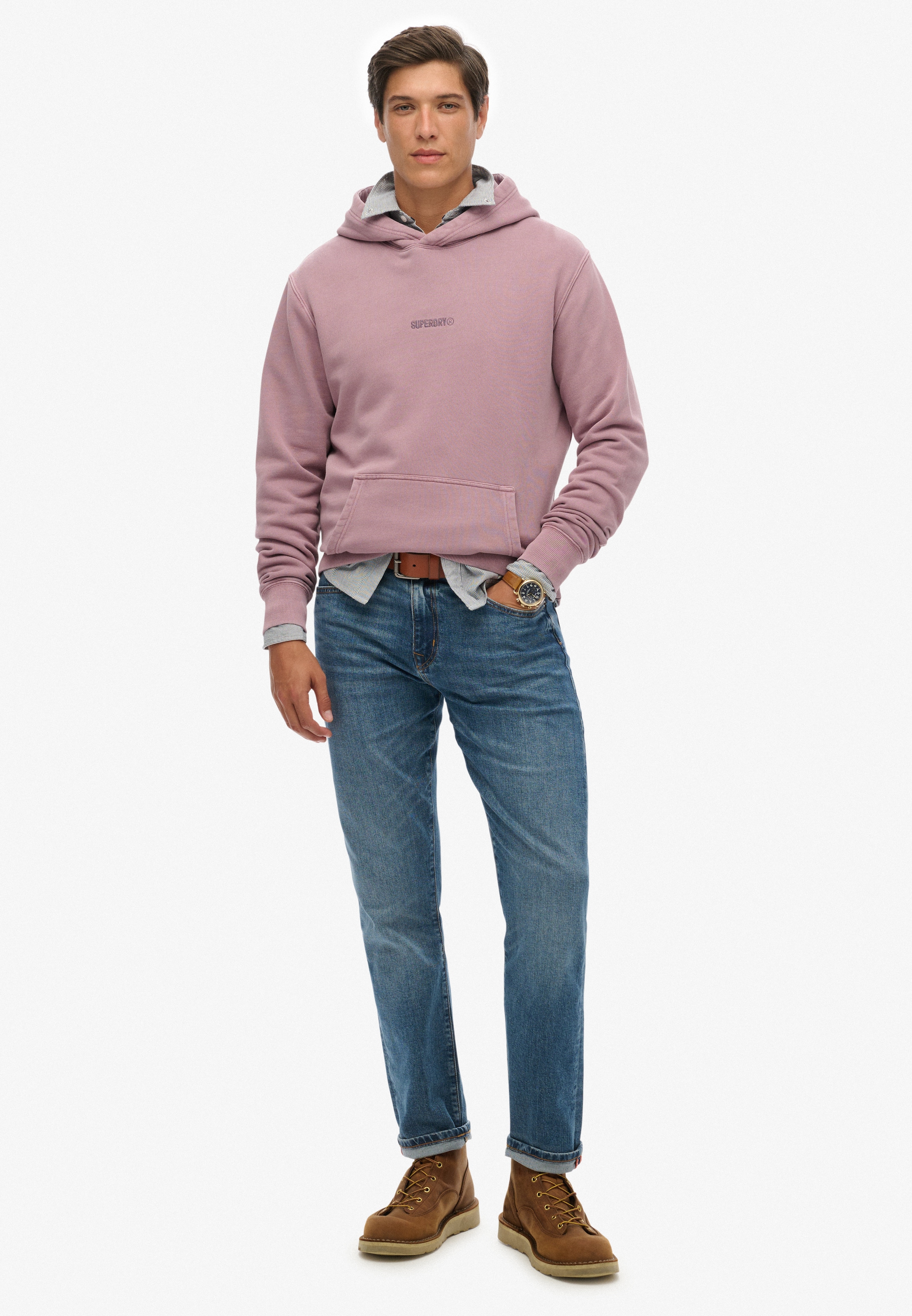 Superdry Kapuzensweatshirt »MICRO LOGO HOOD«, aus Baumwolle und Polyester, Relaxed Fit, angeraute Sweatware
