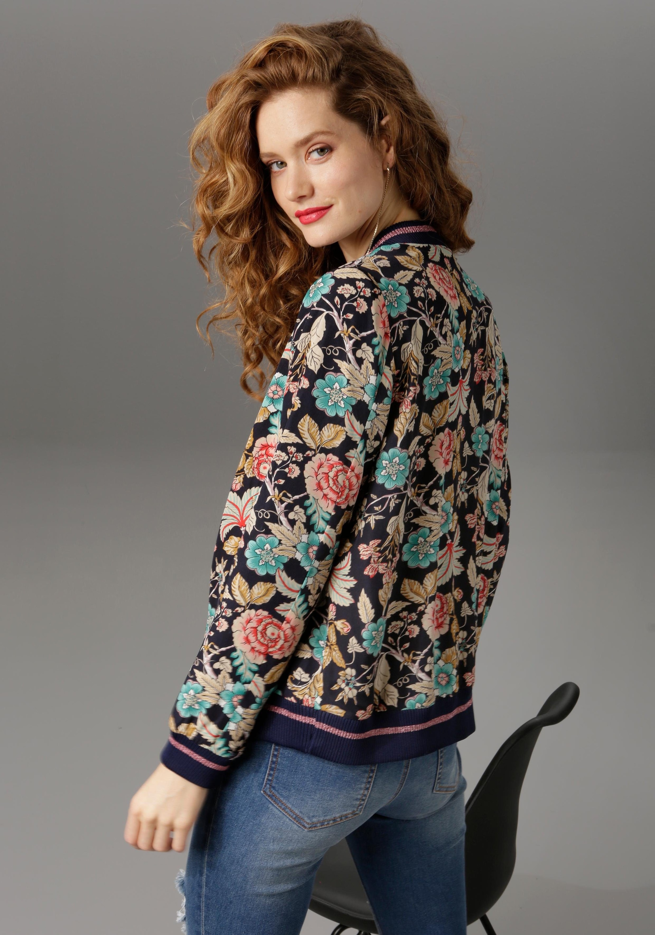 Aniston CASUAL Blouson, mit Blumendruck