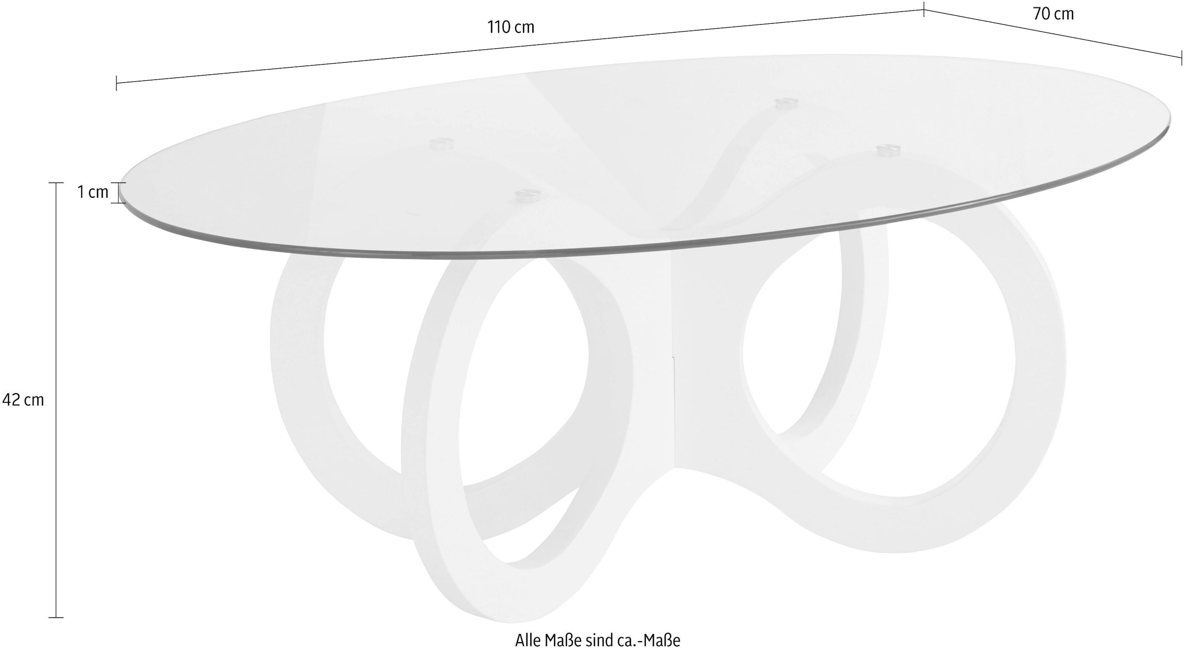 Form, auf in INOSIGN elegant ovaler Raten Couchtisch, bestellen