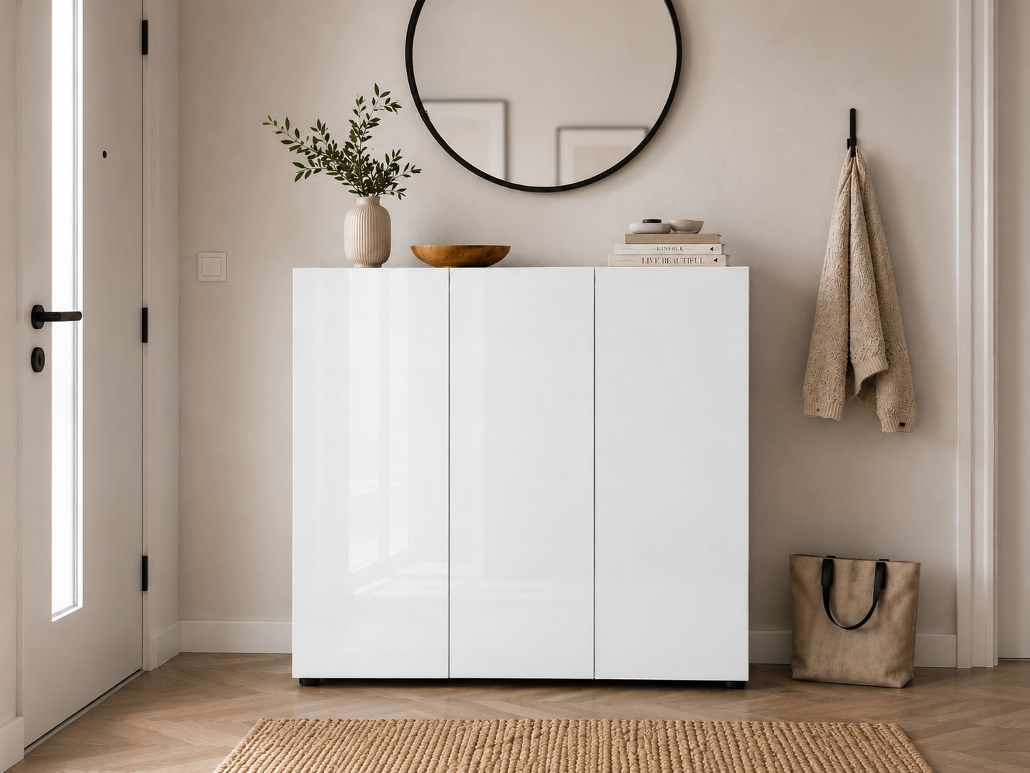 Home affaire Schuhschrank »MISTER- Schuhregal, Made in Italy, 12 Fächer, 10 Einlegeböden« Breite 120 cm, höhe 114 cm, komplett Hochglanz lackiert
