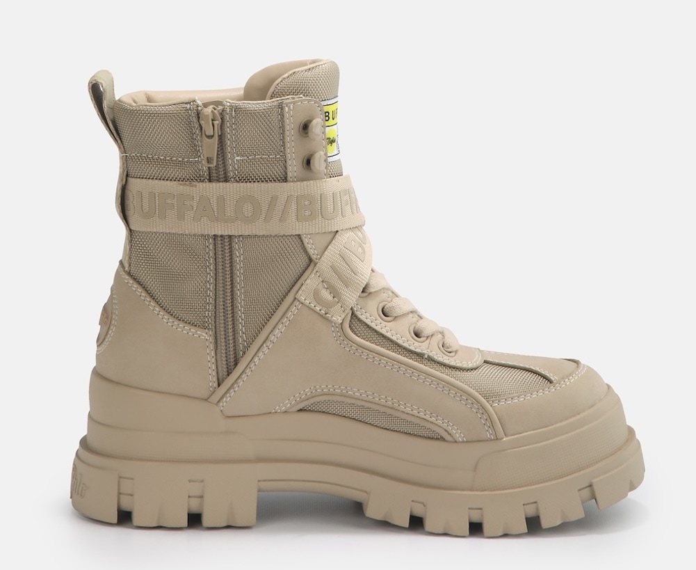 Buffalo Winterboots »Aspha Com1 Vegan«  Schnürstiefelette, Plateauboots mit Innen-Reißverschluss