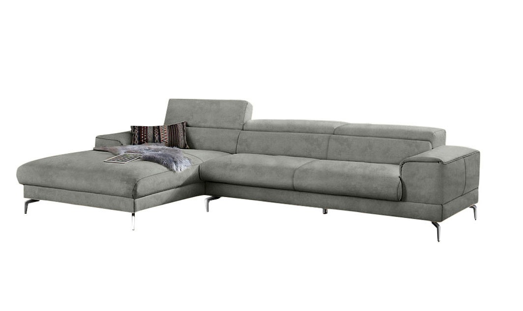 W.SCHILLIG Ecksofa »piedroo, Designsofa mit tollem Sitzkomfort, elegant und bequem, L-Form«, Kopfteilverstellung, wahlweise mit Sitztiefenverstellung, Breite 343cm