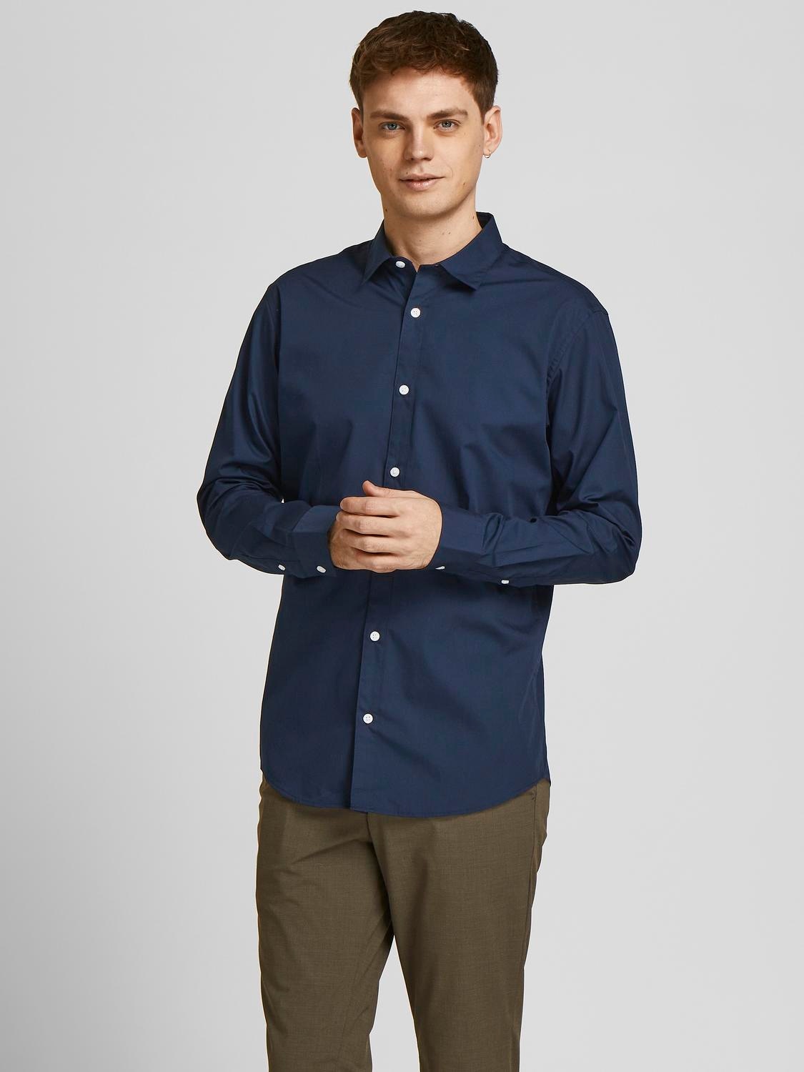 Jack & Jones Langarmhemd »JJJOE SHIRT LS 2 PACK MP«