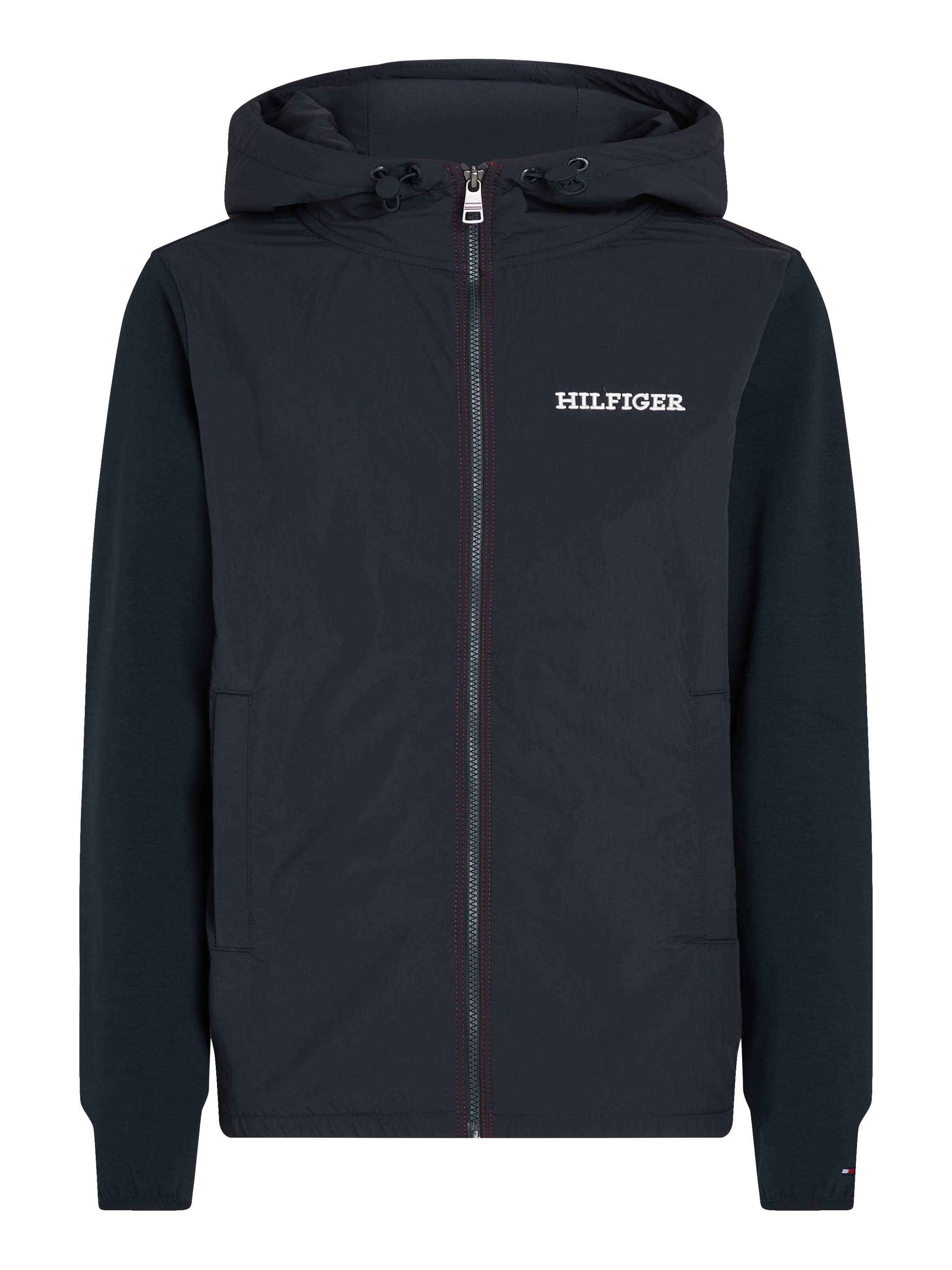 Tommy Hilfiger Sweatjacke »MONOTYPE MIX MEDIA HDD ZIP THRU«, mit Kapuze