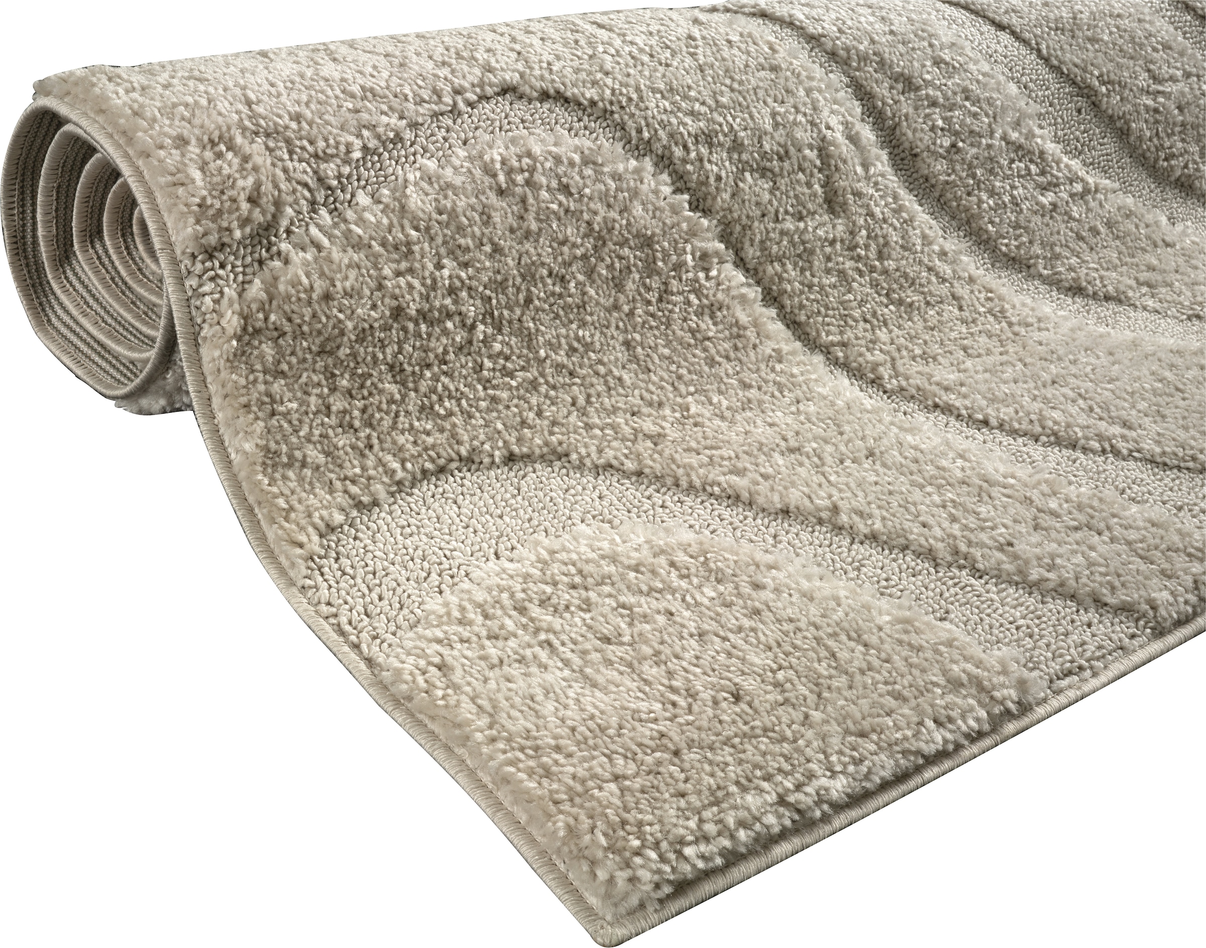 OTTO home Teppich »Flowa, Wellenmuster, Hoch-Tief« rechteckig 20 mm Höhe Modernes Design, 3D Optik, Designteppich, Wohnzimmer