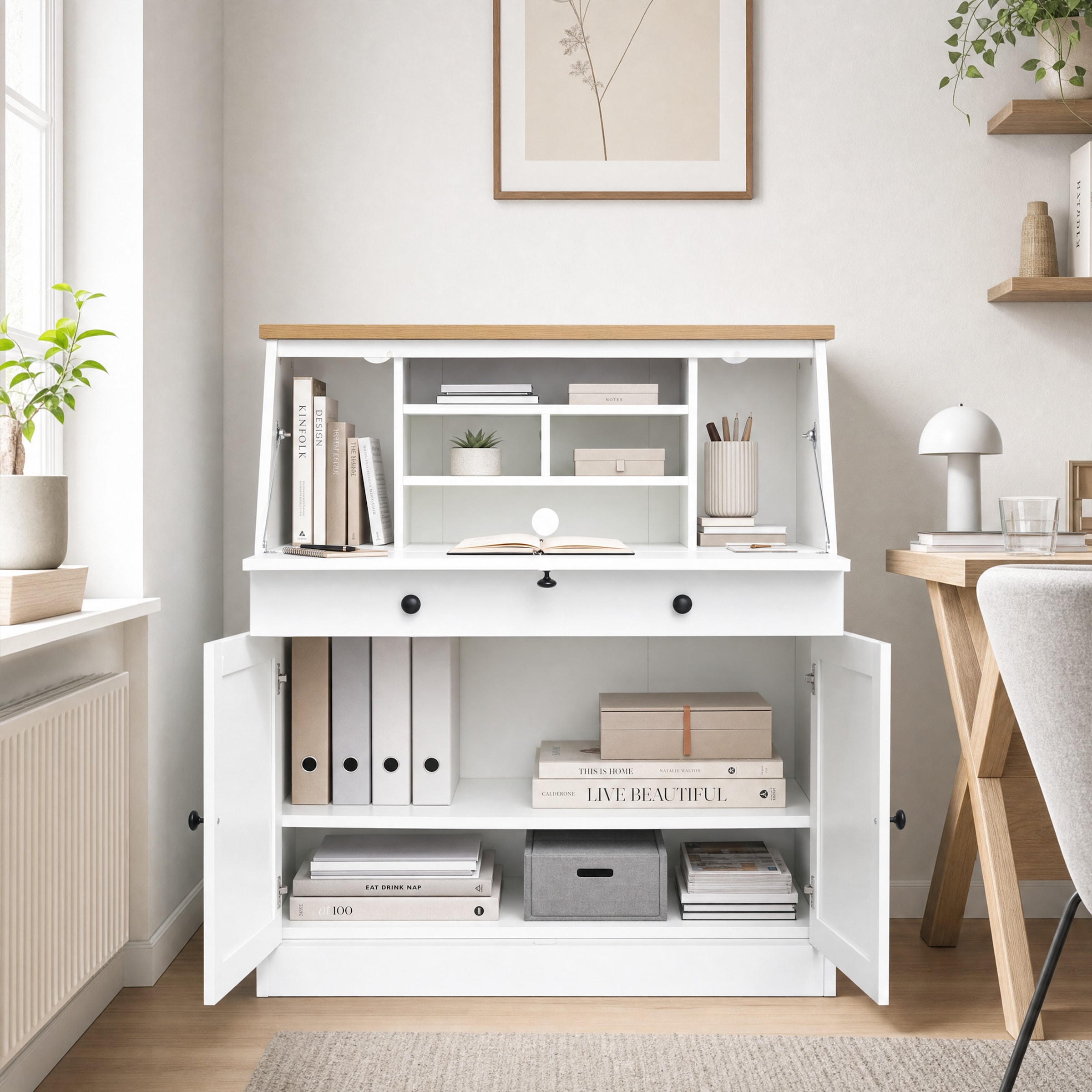 OTTO home Sekretär »Ismund« viel Stauraum, mit Kabelkanal, Breite: 98 cm