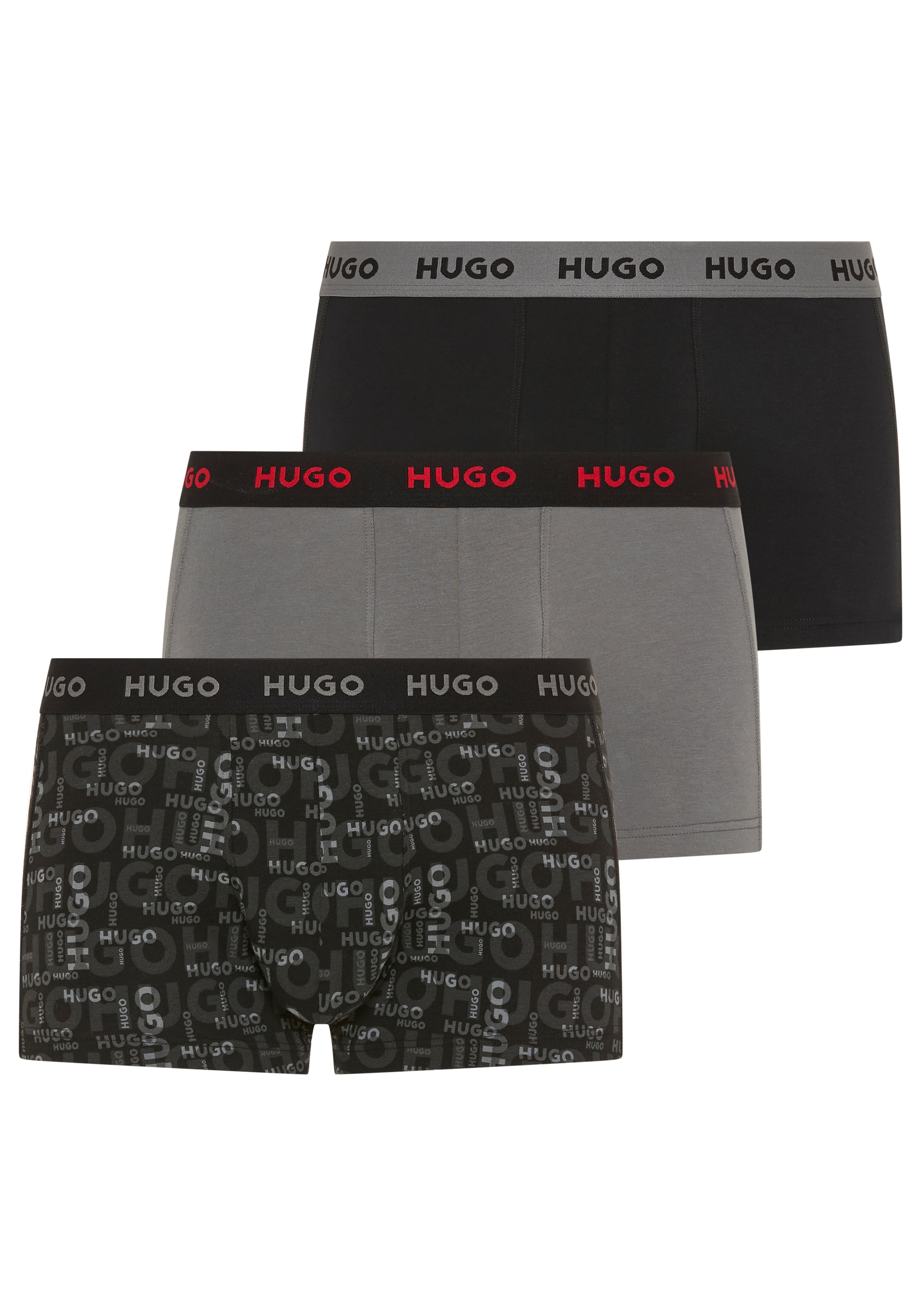 HUGO Underwear Trunk »TRUNK TRIPLET DESIGN« Packung, 3 Stk. mit Logobund