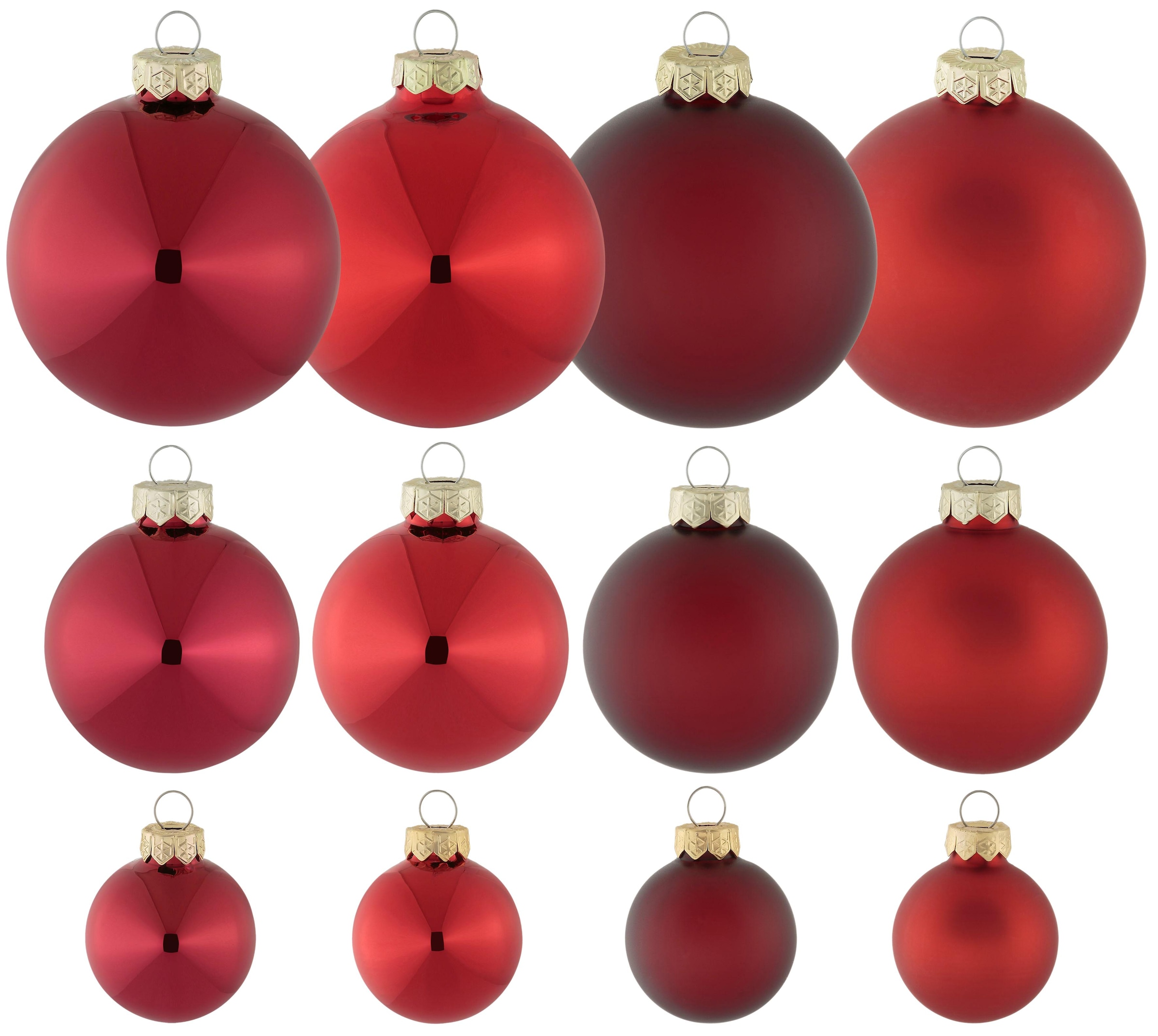 my home Weihnachtsbaumkugel »Advent, Weihnachtsdeko rot, Christbaumschmuck,  Christbaumkugeln Glas«, (Set, 40 St.) | Dekohänger