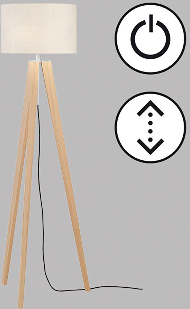 FISCHER & HONSEL Stehlampe »Shine-Wood«, für Leuchtmittel 3 x E27, Höhe ca. 164cm