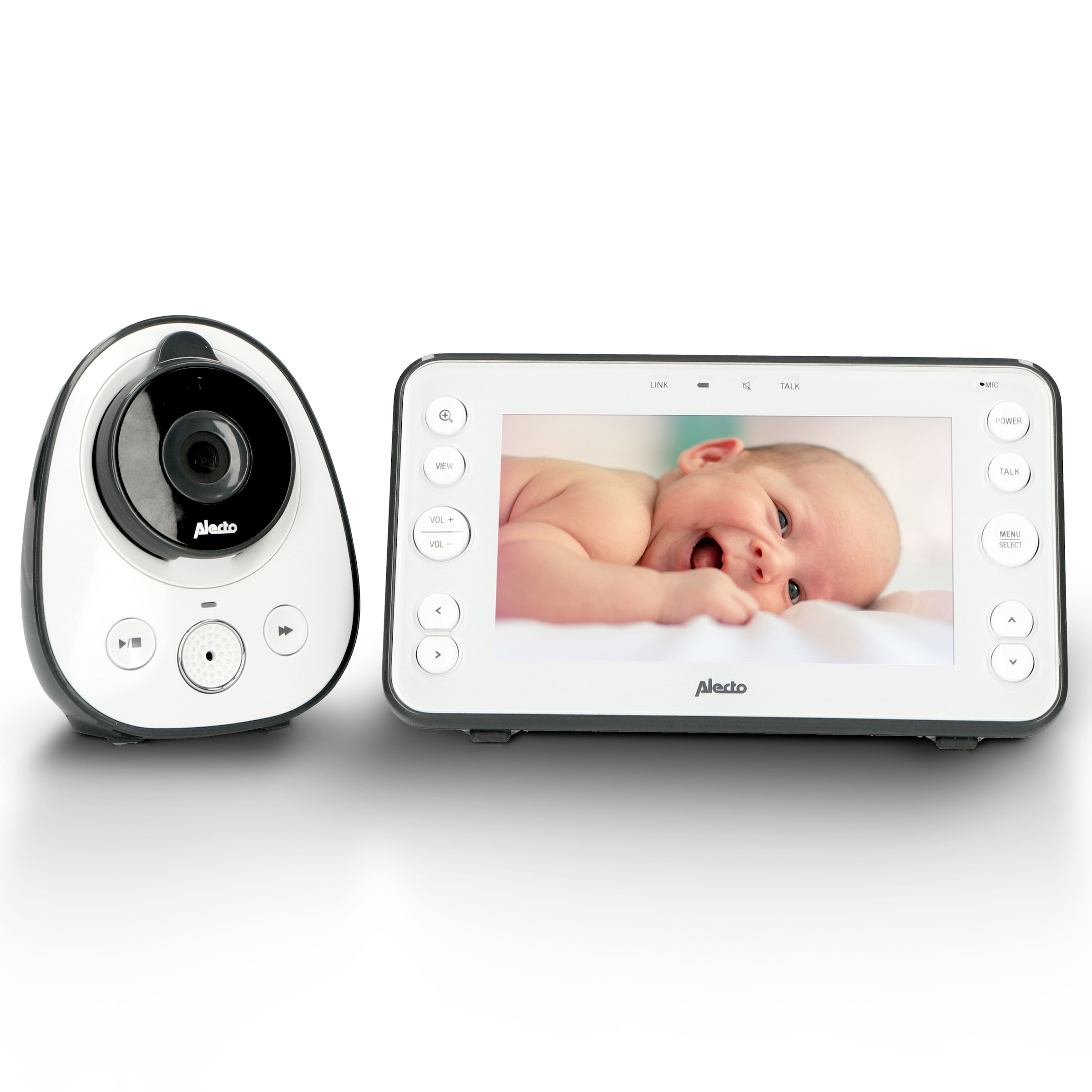 Alecto Video-Babyphone »DVM-150«, (2 tlg.), großes 5" Farbdisplay, Schlaflieder und Temperaturanzeige